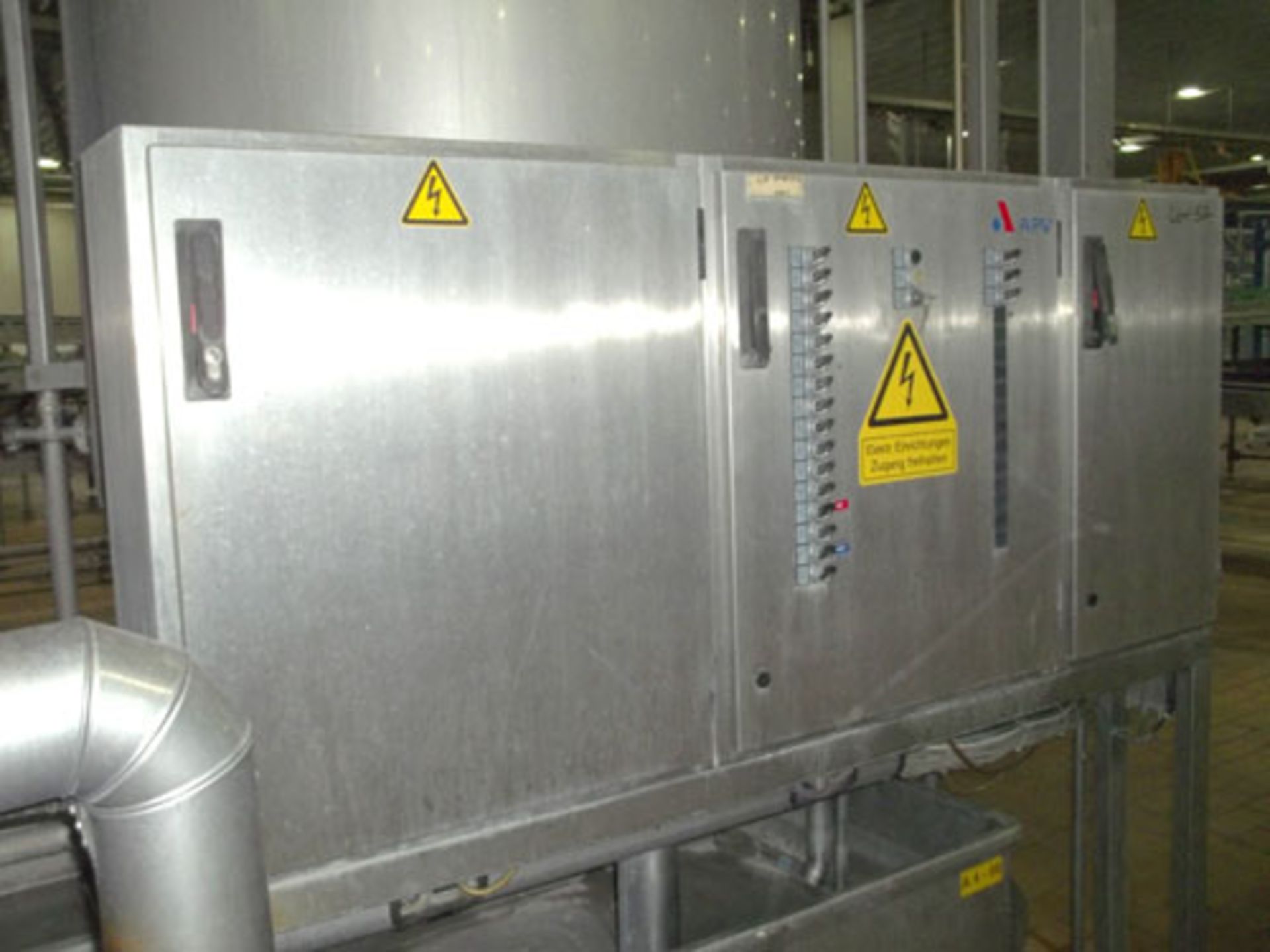 APV CIP System comprising of: (3) APV stainless steel tanks, type Heisswassertank, 529 gallon/2000- - Image 16 of 16