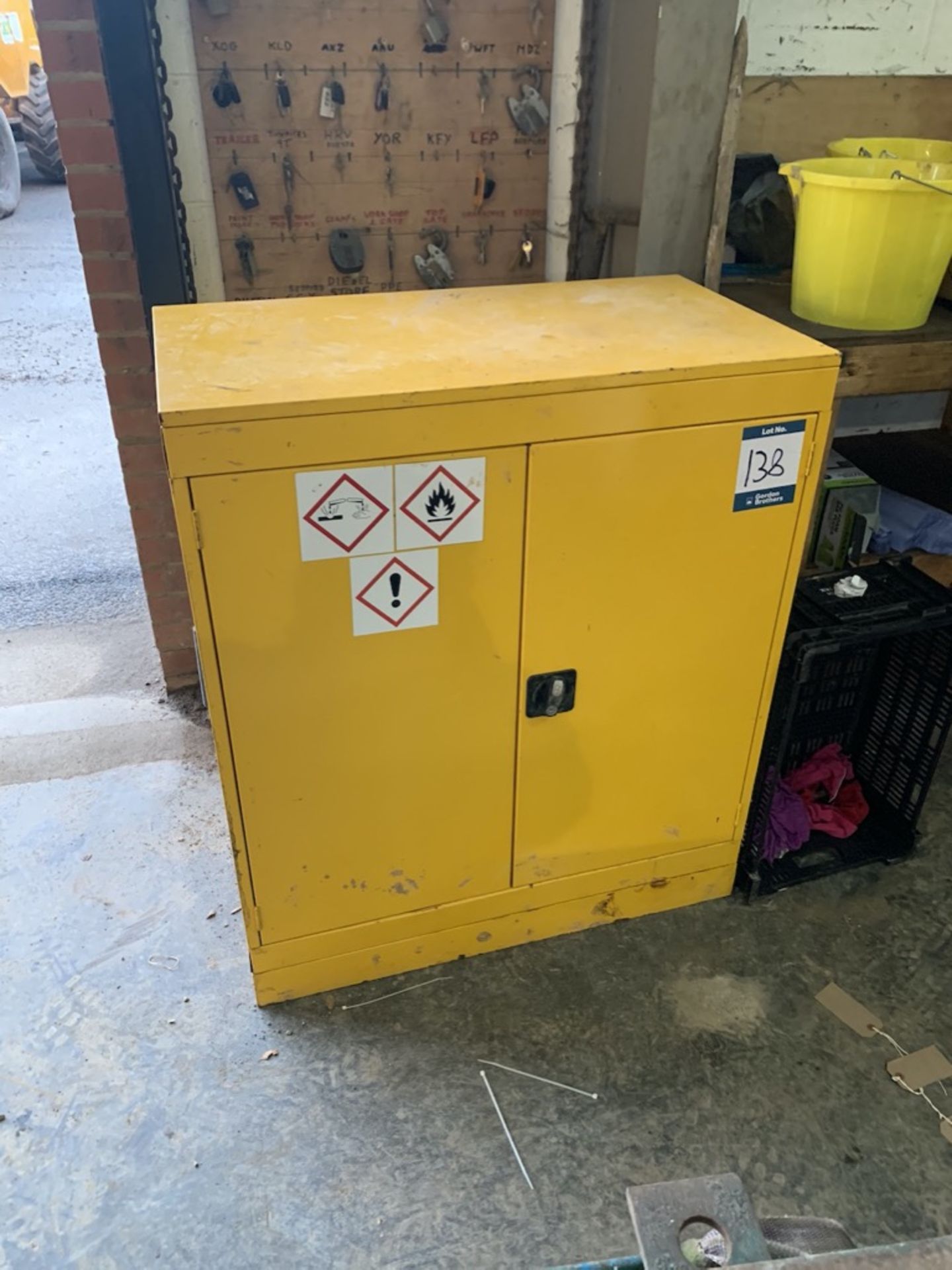 Double door hazardous storage cupboard