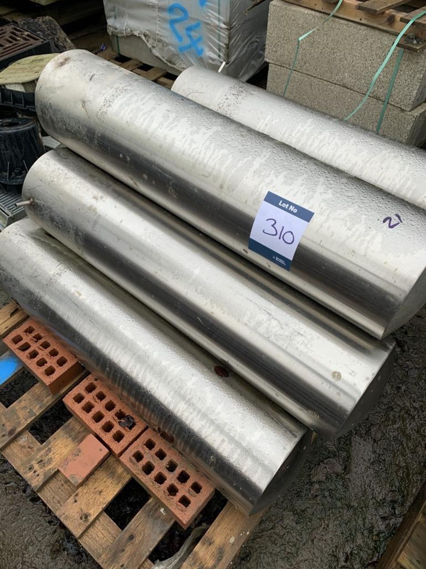 8 No. 300mm dia stainless steel access bollards