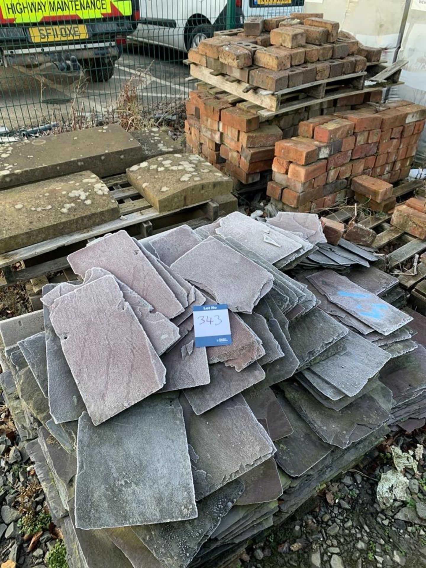 various pallets reclaimed bricks and slate
