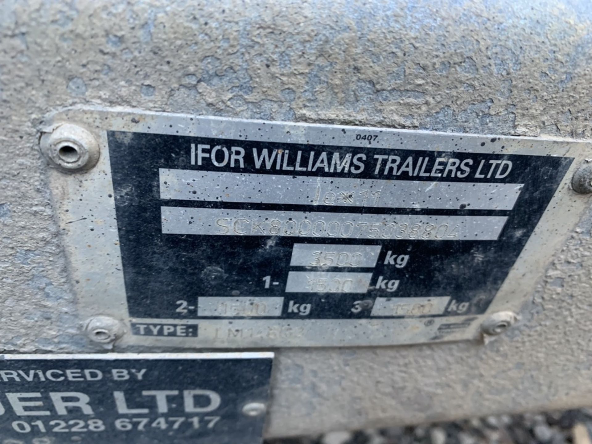 Ifor Williams type LM146G3 tri axle plant trailer, gross weight 3500Kg - Image 5 of 6