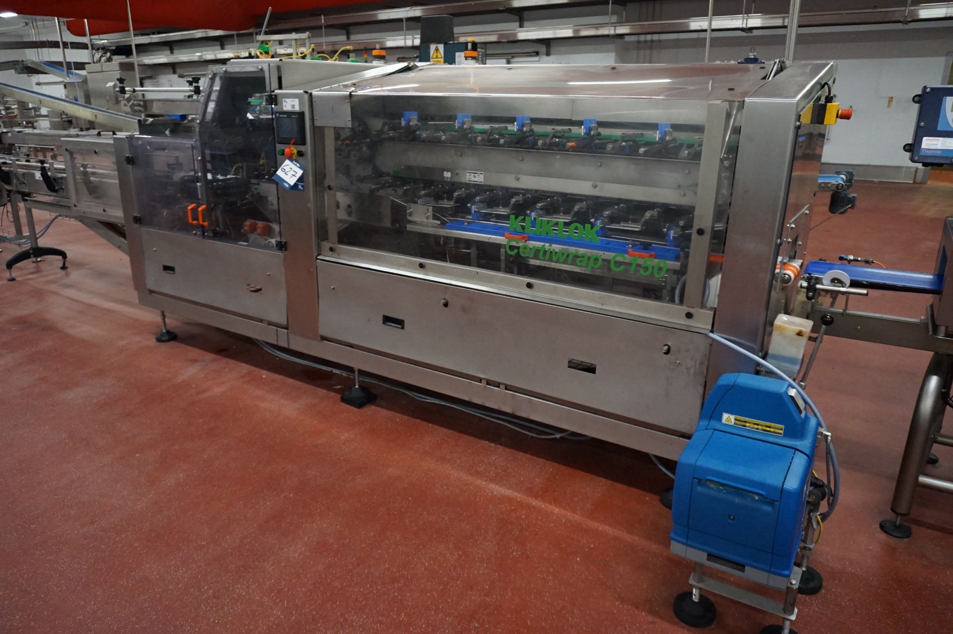 Kliklok Packing Station Comprising: motorised decline belt conveyor, Approx 5m with WMH control