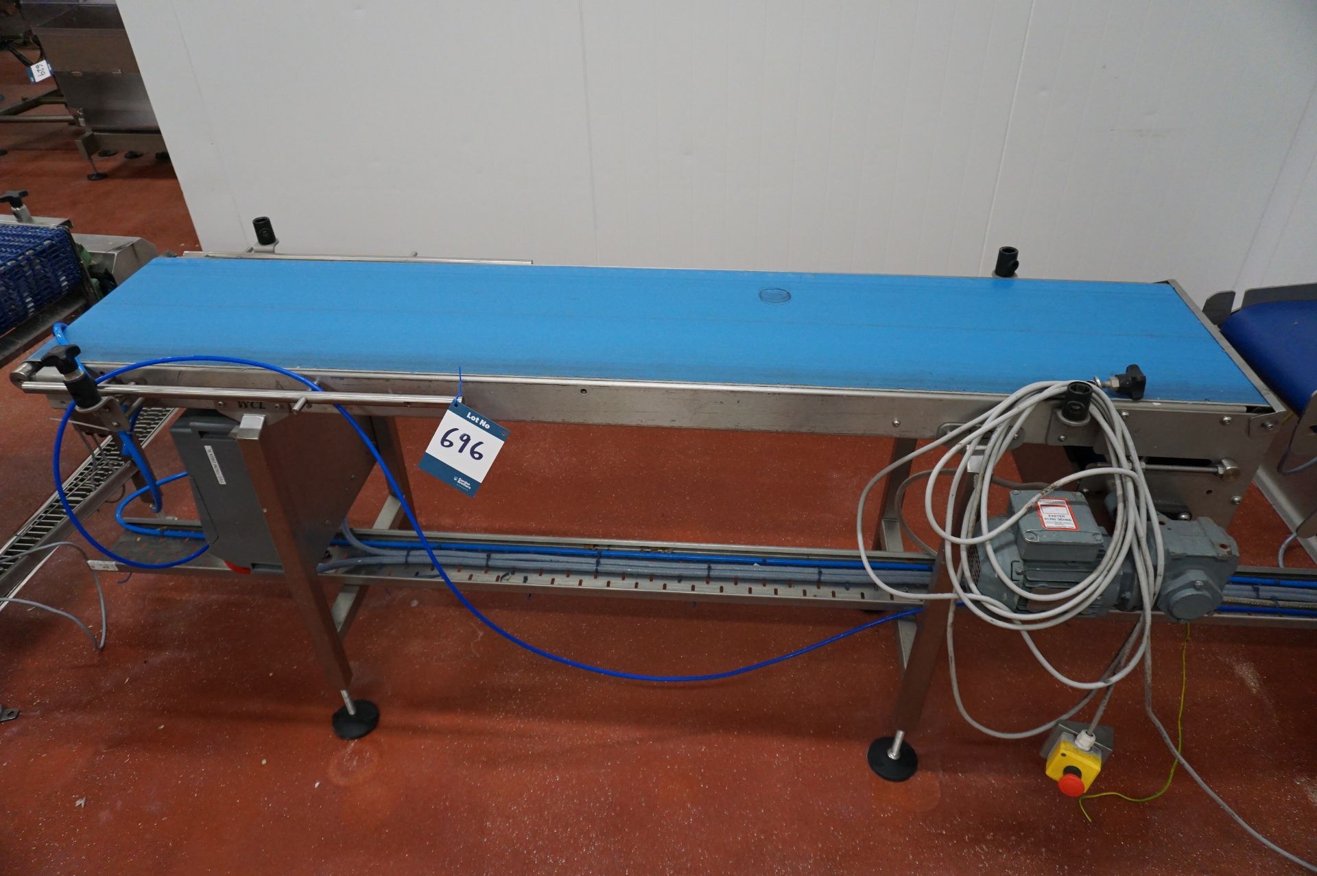 WCL motorised belt conveyor, 2m (l) belt width: 390mm