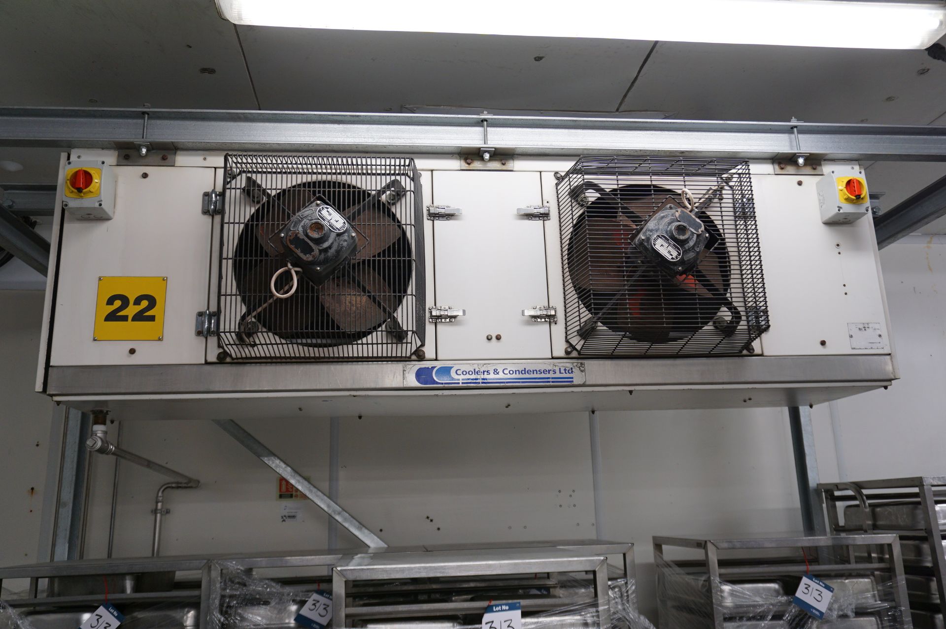 Coolers & Condensers, Model: CA10, twin fan chiller unit with support frame (Lift out charge to