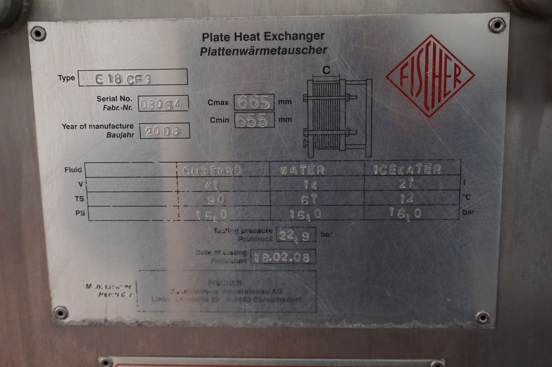 Tetra-Pak, Type: E18 CFG, plate heat exchanger, Serial No. 08064 (2008) with hot or cold function - Image 4 of 4