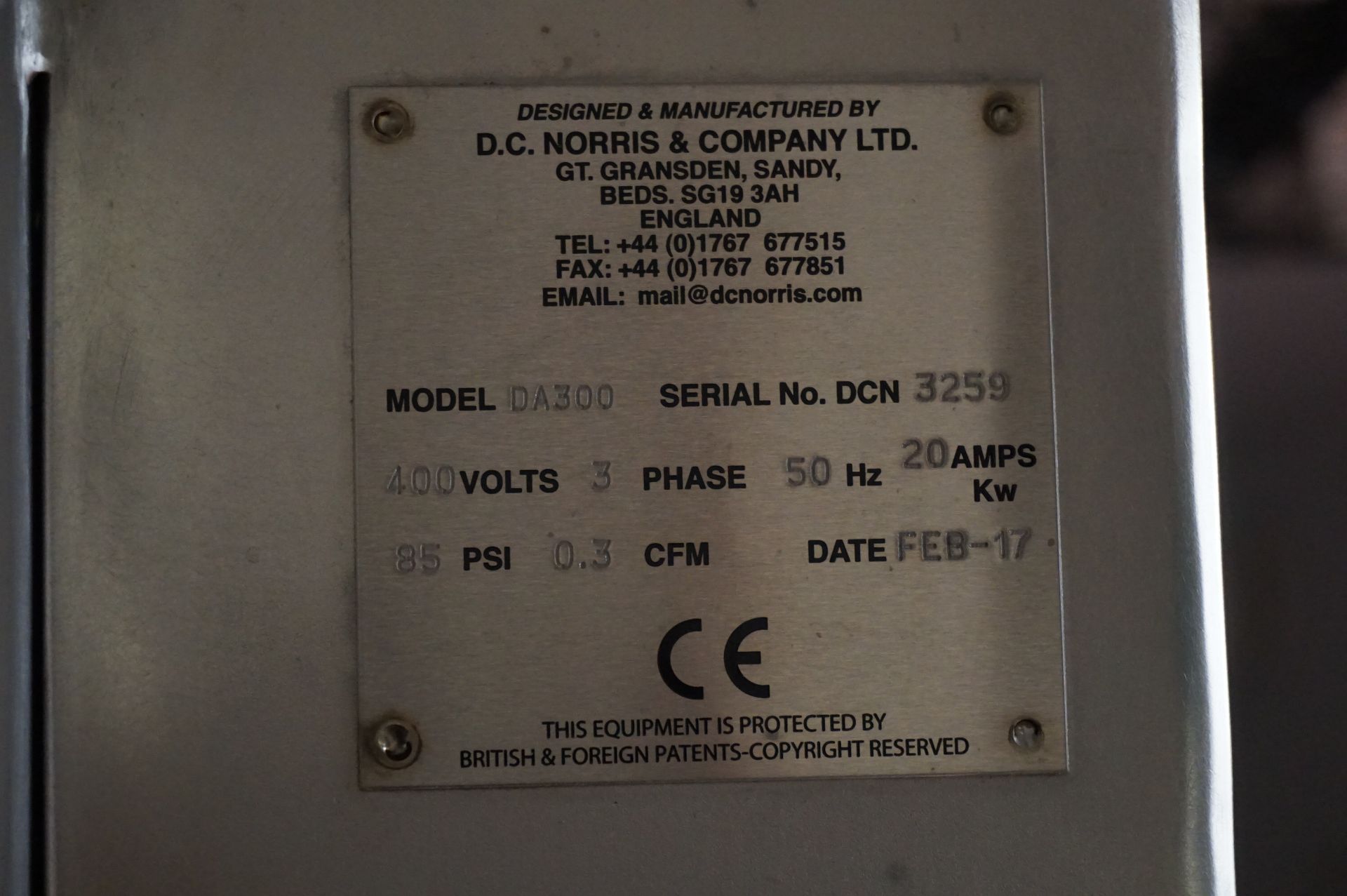 DC Norris, Model: DA300, 300L jacketed pressurised cook vat, Serial No. 3259 (2017) with on - Image 4 of 7