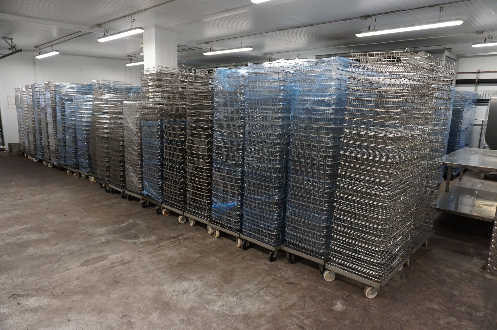 10 x Mobile trolleys each with 20 cooling/storage racks (70mm deep) (these will be allocated on a