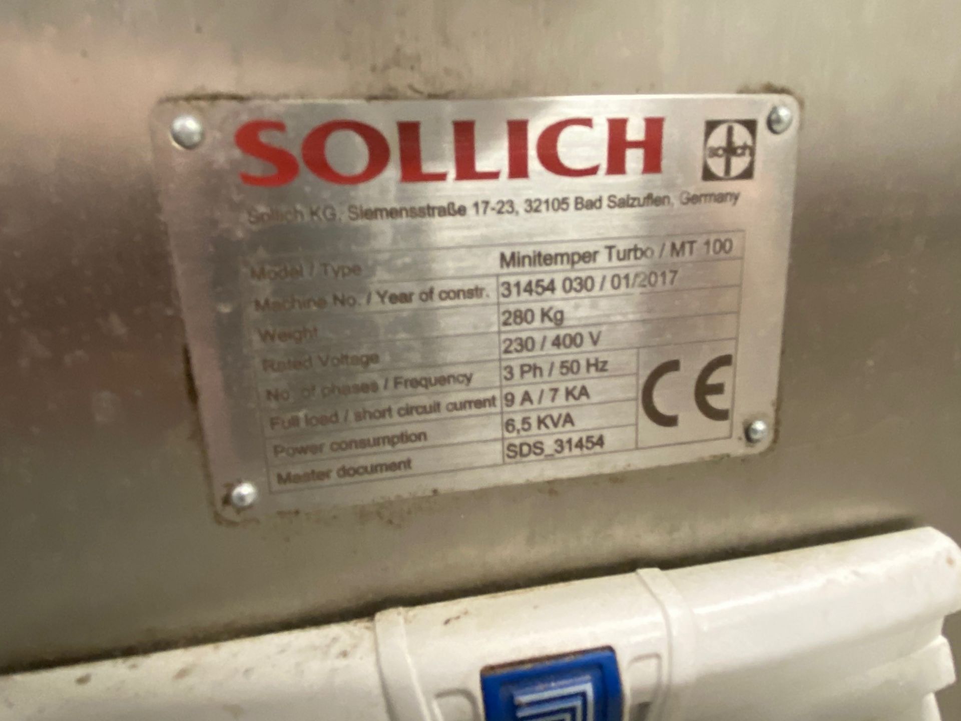 Sollich, Model: Minitemper Turbo MT100, mobile chocolate tempering unit, Serial No. 31454030 ( - Image 4 of 4