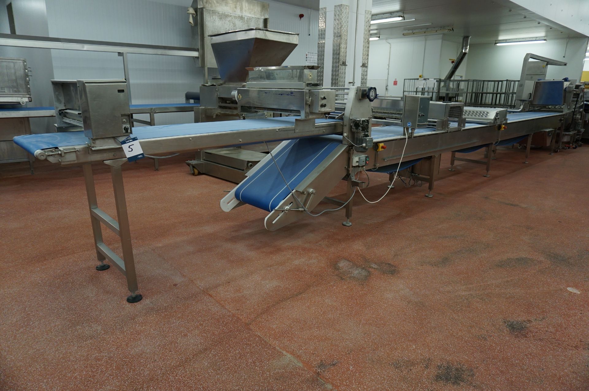 Universal Cake / Pastry Line (Approx: 11m) comprising: Rademaker single roll extruder; motorised