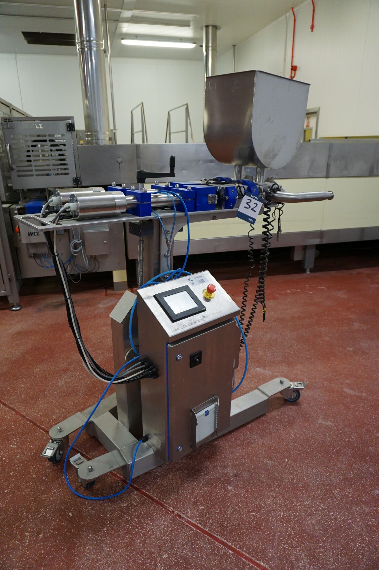 Edenweigh, Model: ED2 Servo, mobile twin lane depositor with hopper infeed and touch screen