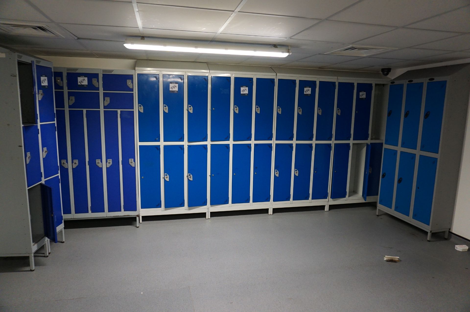 2 x 3 compartment personnel lockers; 5 x 6 compartment personnel lockers; 1 x 6 person shoe and coat