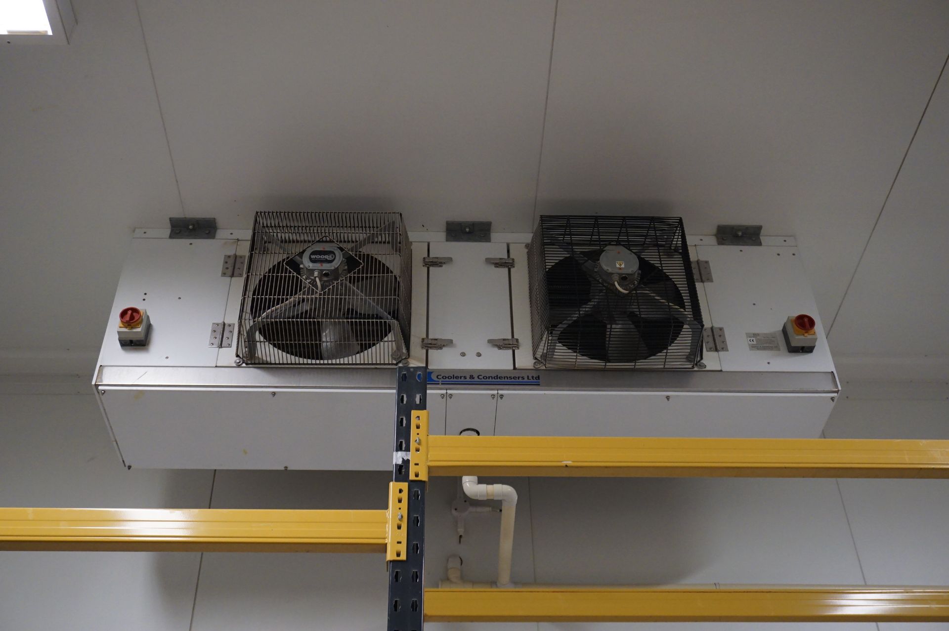 Coolers & Condensers, twin fan chiller unit (Lift out charge to bring unit to ground: £150)