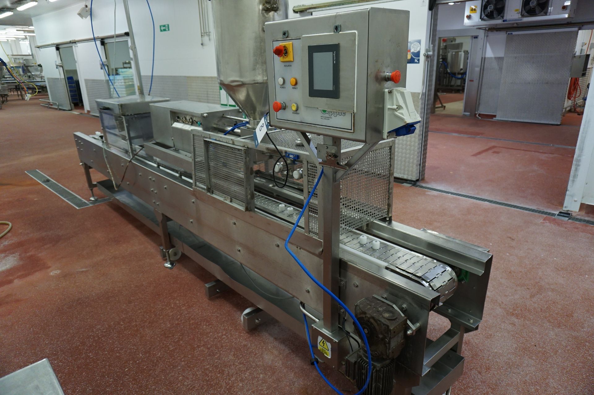 Apple, sponge line comprising: through feed conveyor, width: 50mm; hopper infeed and M2000 depositor