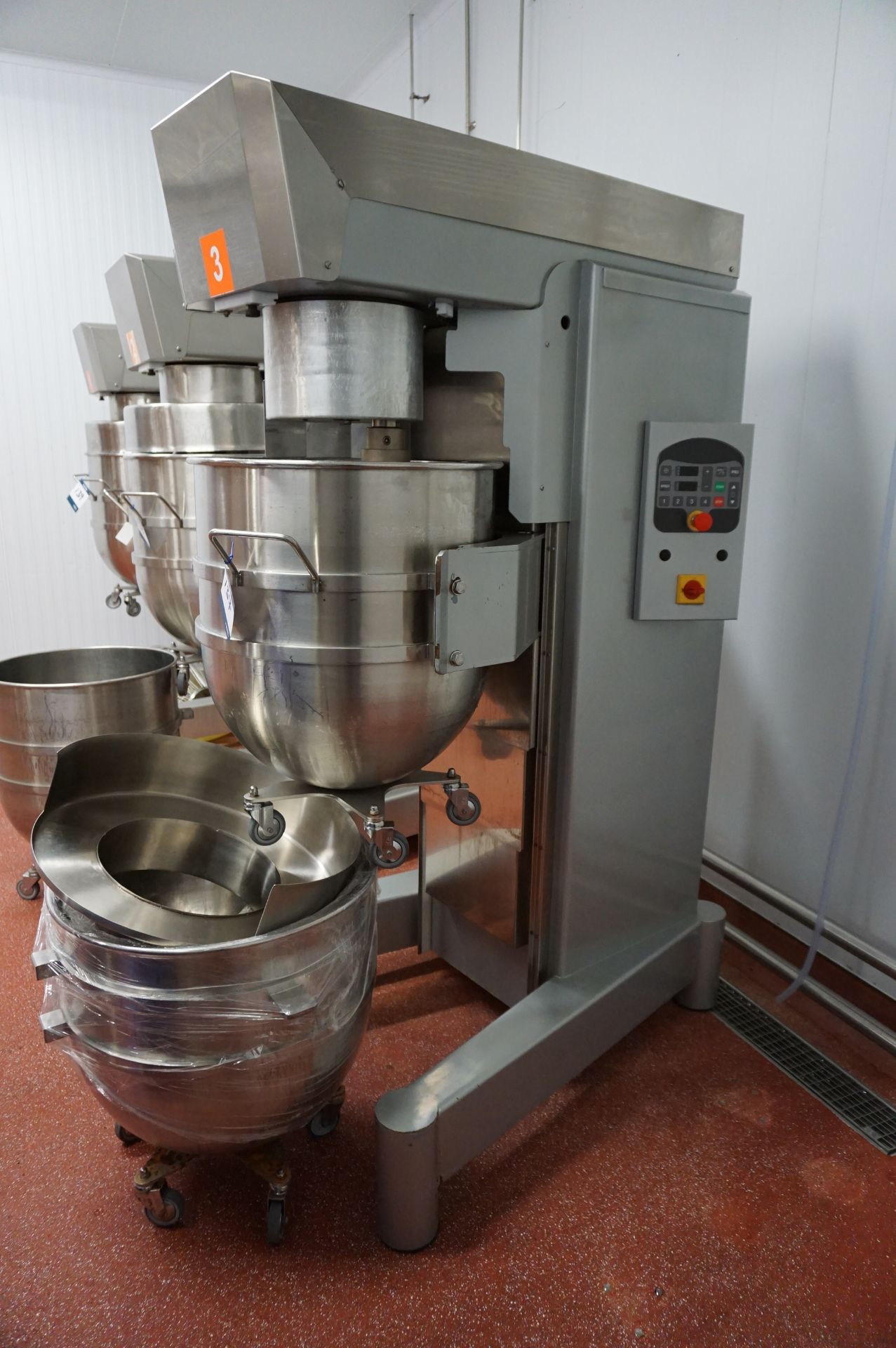 Brook Foods plant mixer, complete with paddle, whisk, dough hook and 2 x mixing bowls (60cm dia) - Image 2 of 3