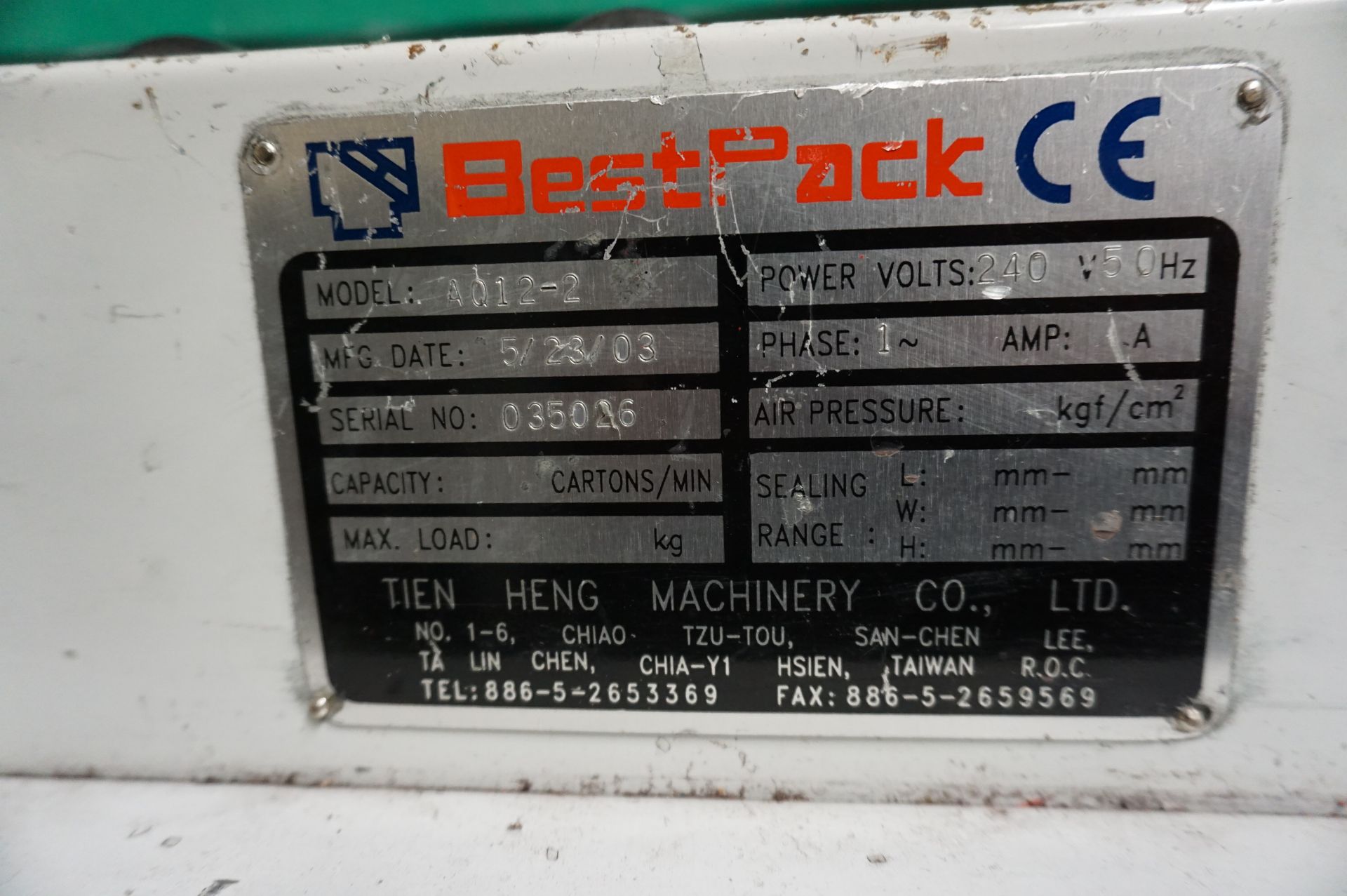 Bestpack, Model: AQ12-2, mobile box taping machine, Serial No. 035026 (2003) - Image 4 of 4