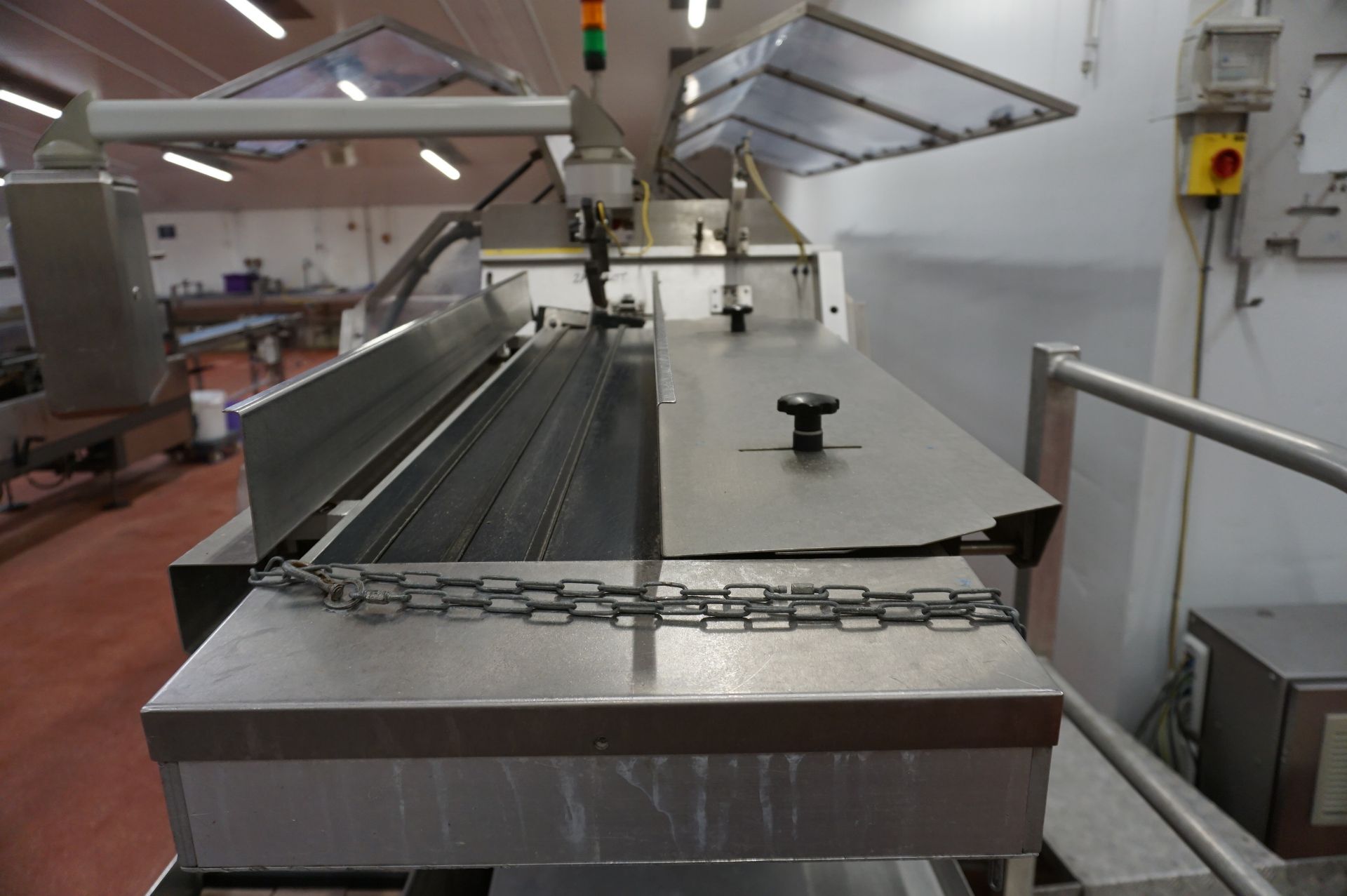 Bradman Lake Packaging Station Comprising: curved plastic slat decline conveyor to motorised - Image 9 of 16