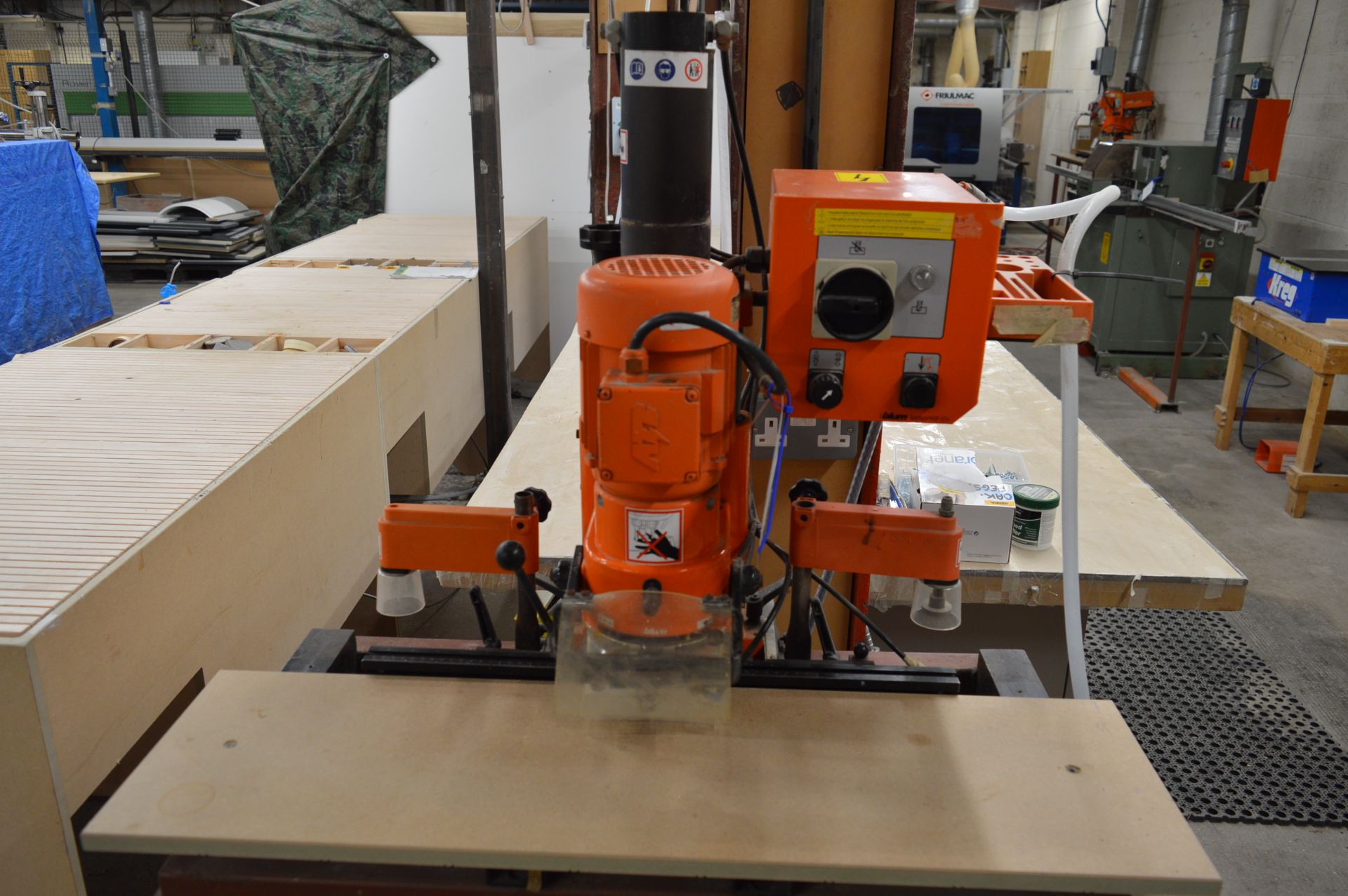 Blum, MiniPress M51P1000 drilling machine, Serial No. EA 1092 (1998) with fabricated steel framed