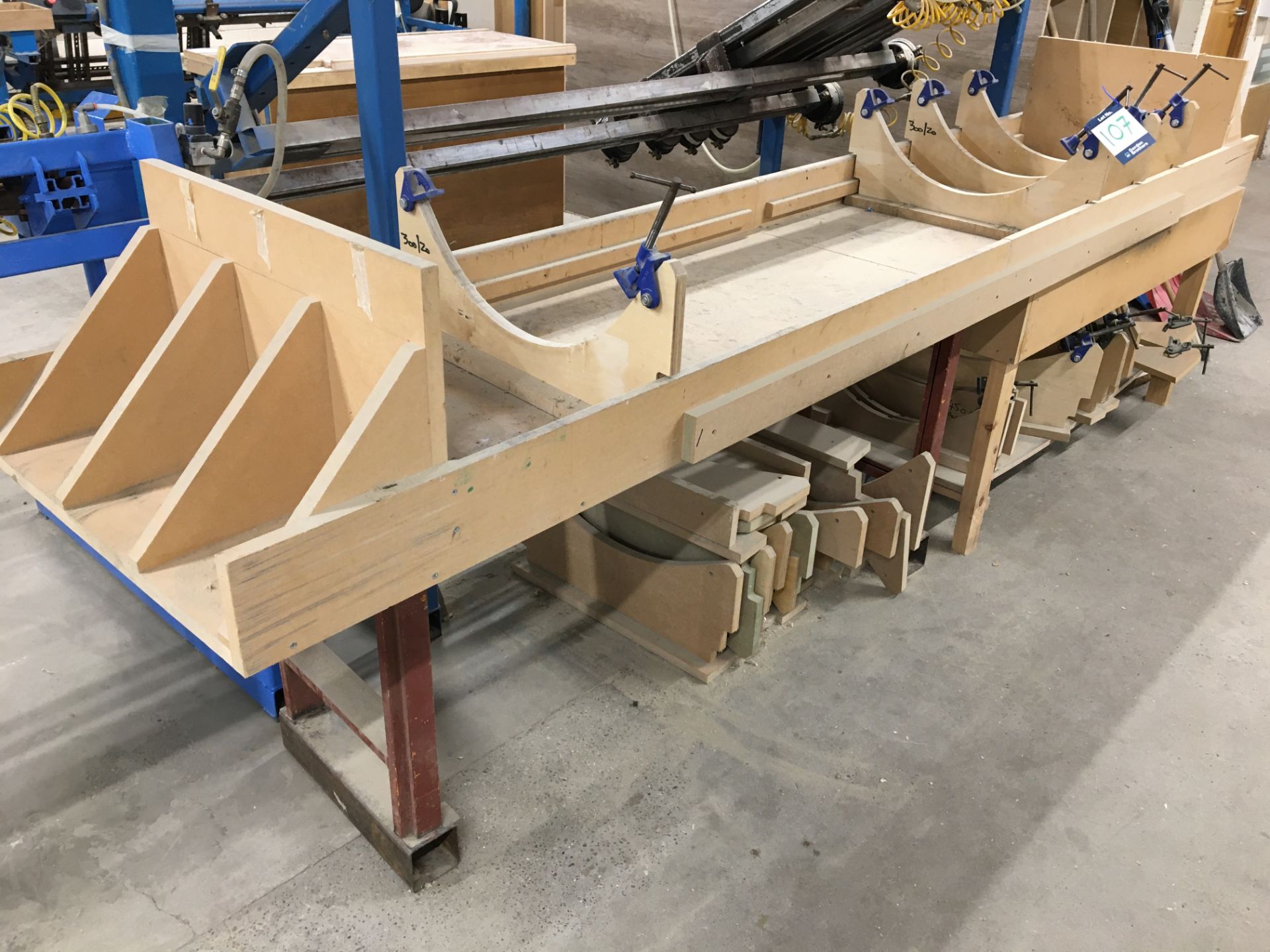 Fabricated curved door clamping frame complete with various size curved door jigs as lotted ( - Image 2 of 5