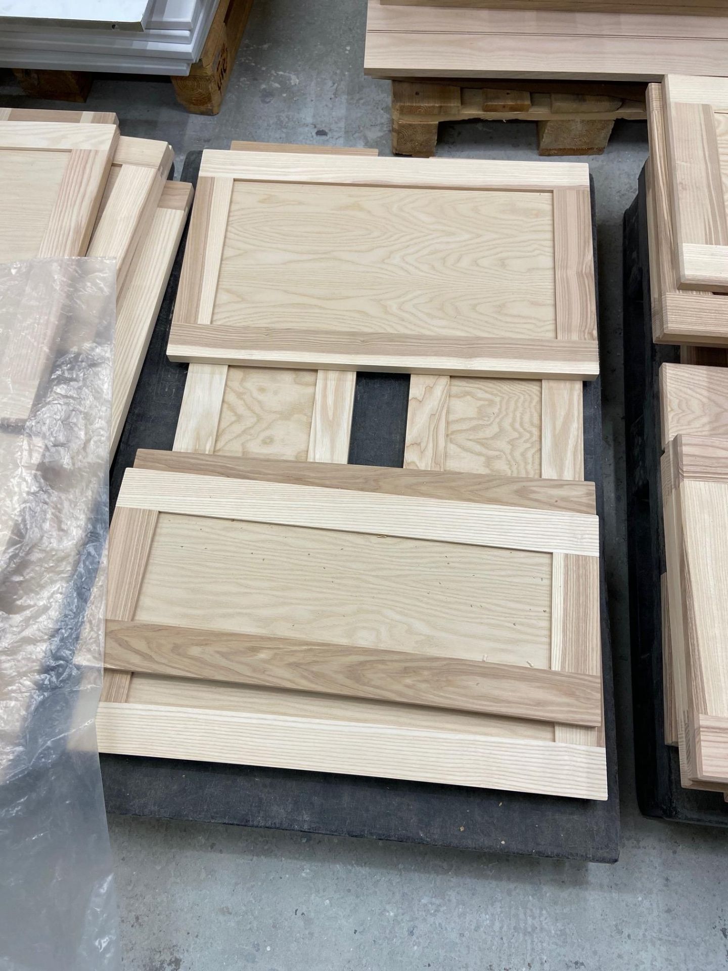 8 x pallets of assorted part worked doors including; MDF, veneered and solid ash wood (Location: Two - Image 6 of 9