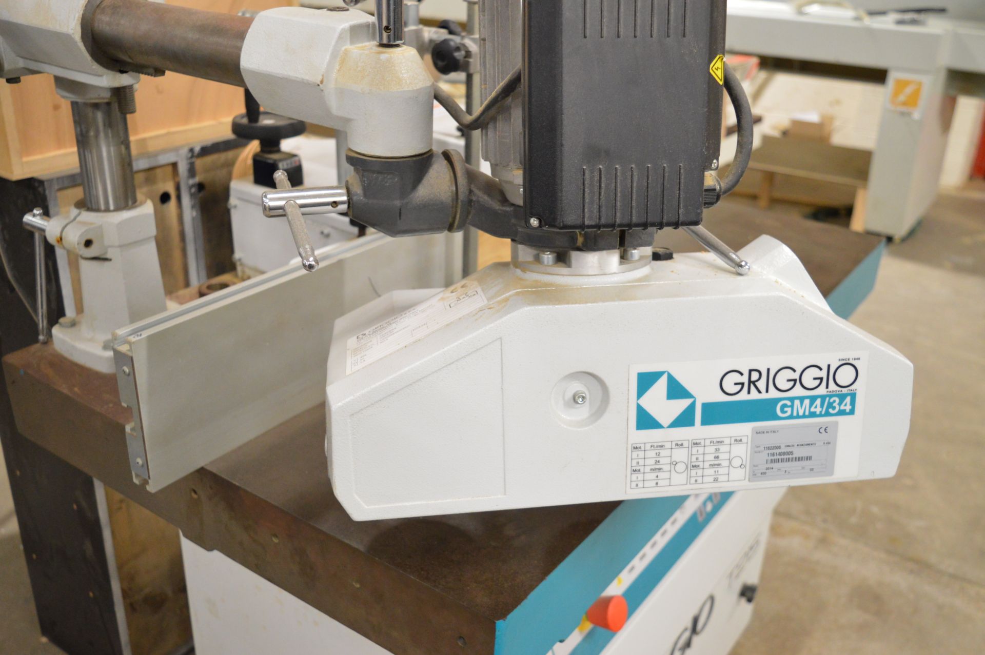 Griggio T215 spindle moulder, Serial No. 14P810695460000 (2014), with Griggio GM4/34 3-roller - Image 4 of 6