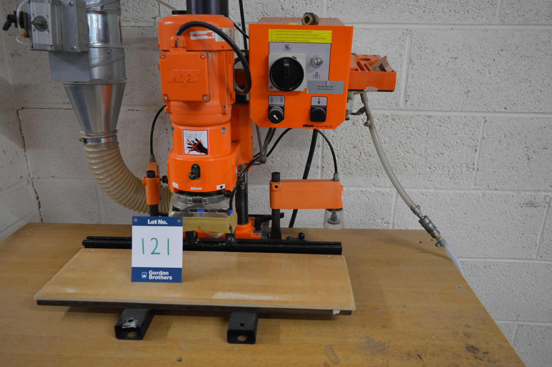 Blum, MiniPress M51P1000 drilling machine, Serial No. EA 06282 (2003) with fabricated steel framed - Image 2 of 5