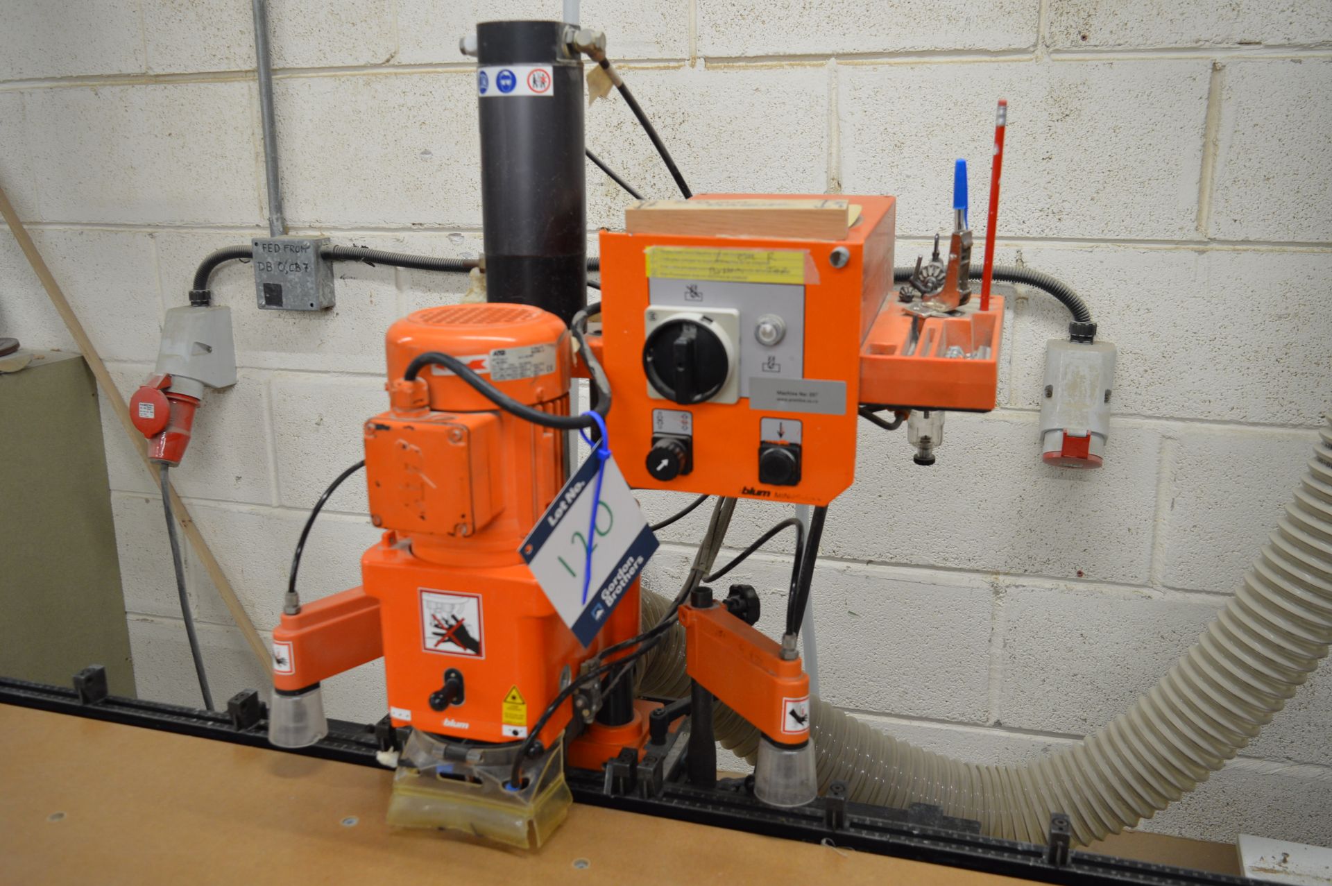 Blum, MiniPress P M53.1050 drilling machine, Serial No. JC 01799 (2012) with fabricated steel framed - Image 2 of 3