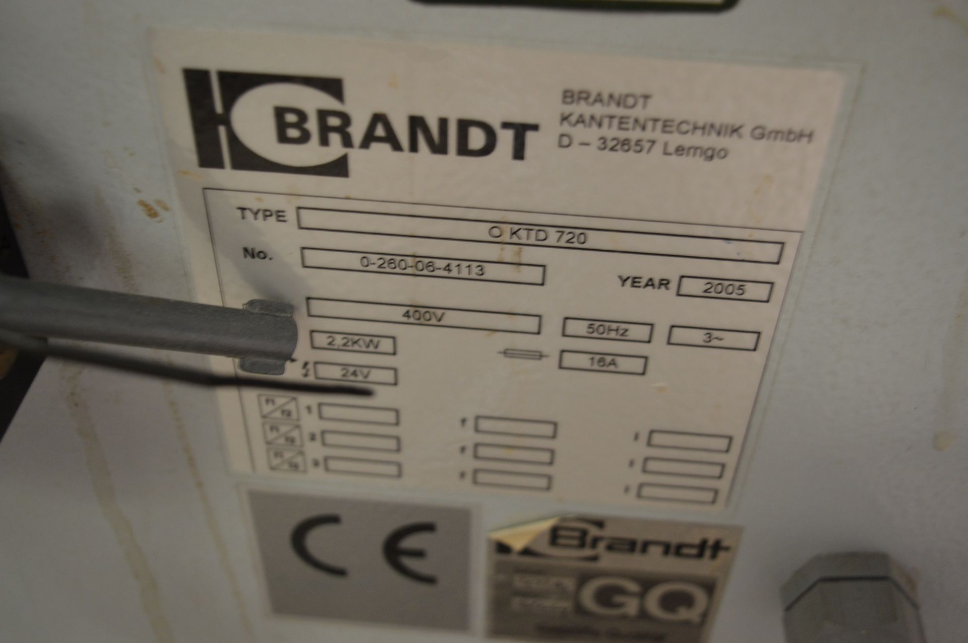 Brandt, Optimat KTD 720 single sided edge bander, Serial No. 0-260-06-4113 (2005) with digital - Image 4 of 4