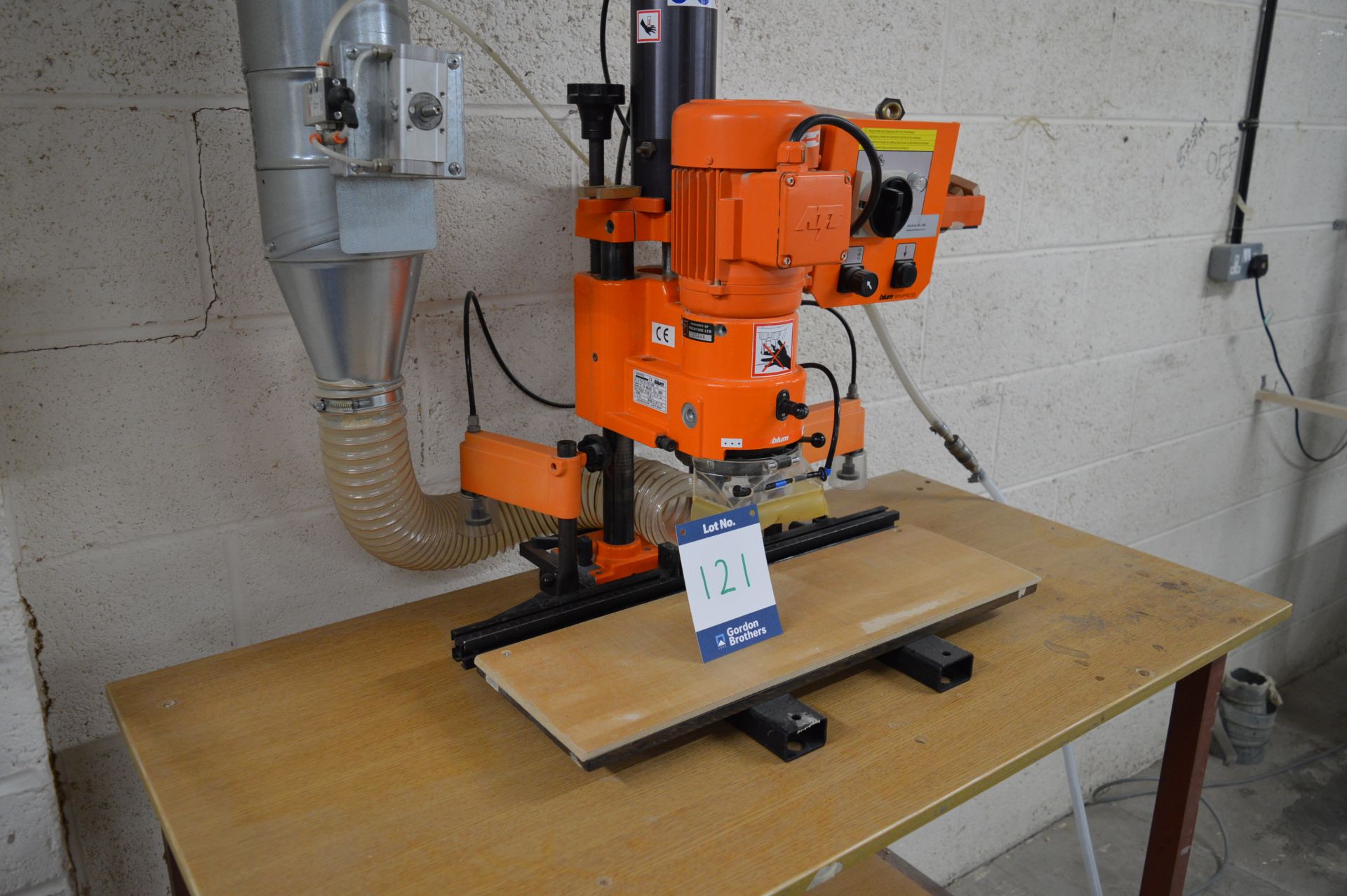 Blum, MiniPress M51P1000 drilling machine, Serial No. EA 06282 (2003) with fabricated steel framed