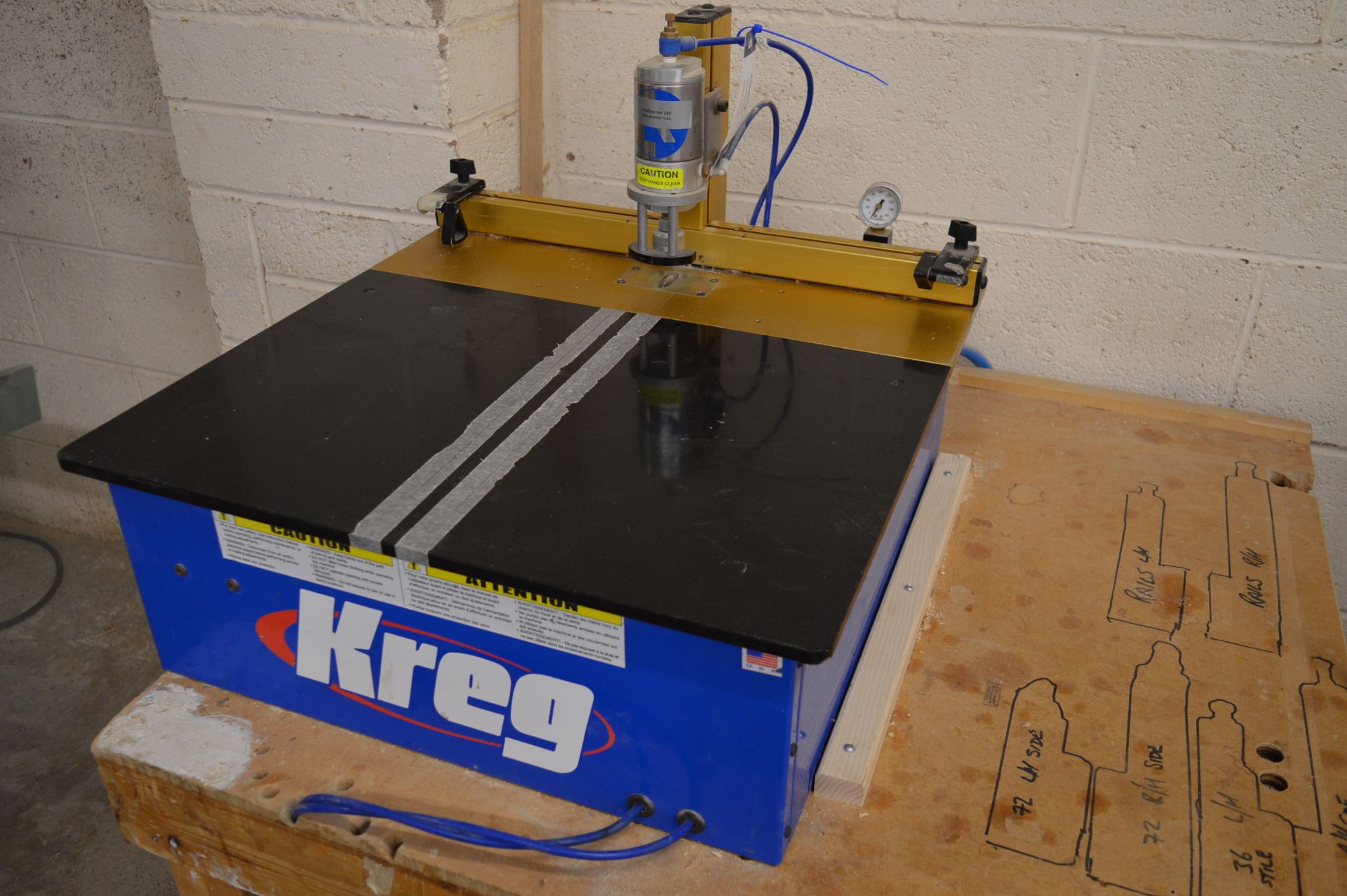 Kreg, DK1100 TP/FP bench mounted pocket hole drilling machine, Serial No. 670506 (2015) (Location: