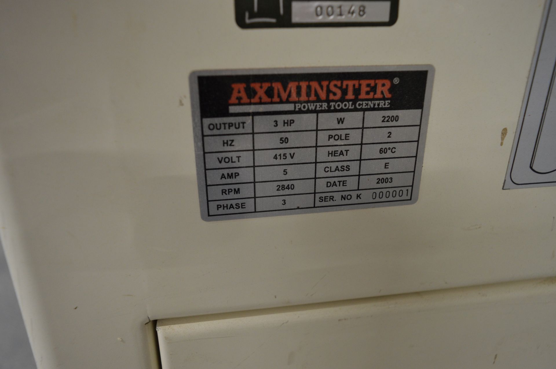 Axminster JWS-34L spindle moulder, Serial No 3011907, 240v (Ref: 280) (Location: Two Gates on - Image 4 of 5