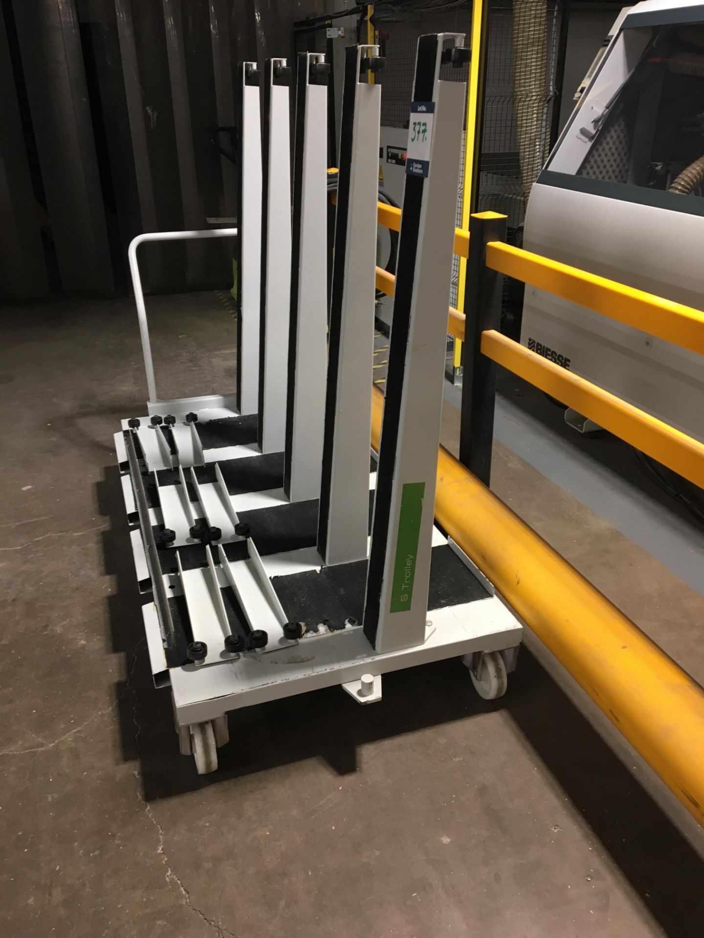 Biesse S Trolley 4 wheeled stock trolley, size 1,960mm x 1,600mm x 900mm with 5x vertical uprights - Image 2 of 2