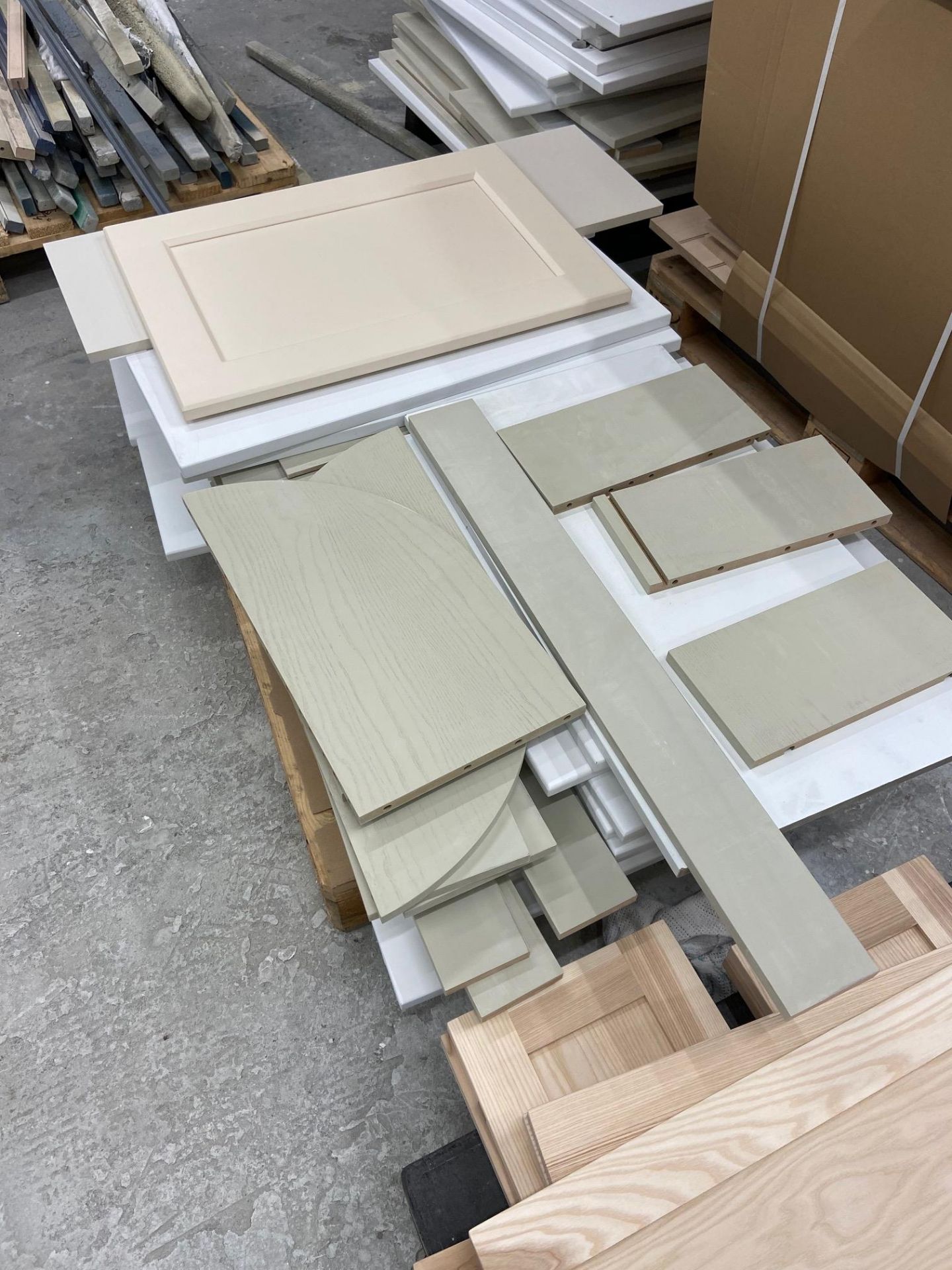 8 x pallets of assorted part worked doors including; MDF, veneered and solid ash wood (Location: Two - Image 8 of 9