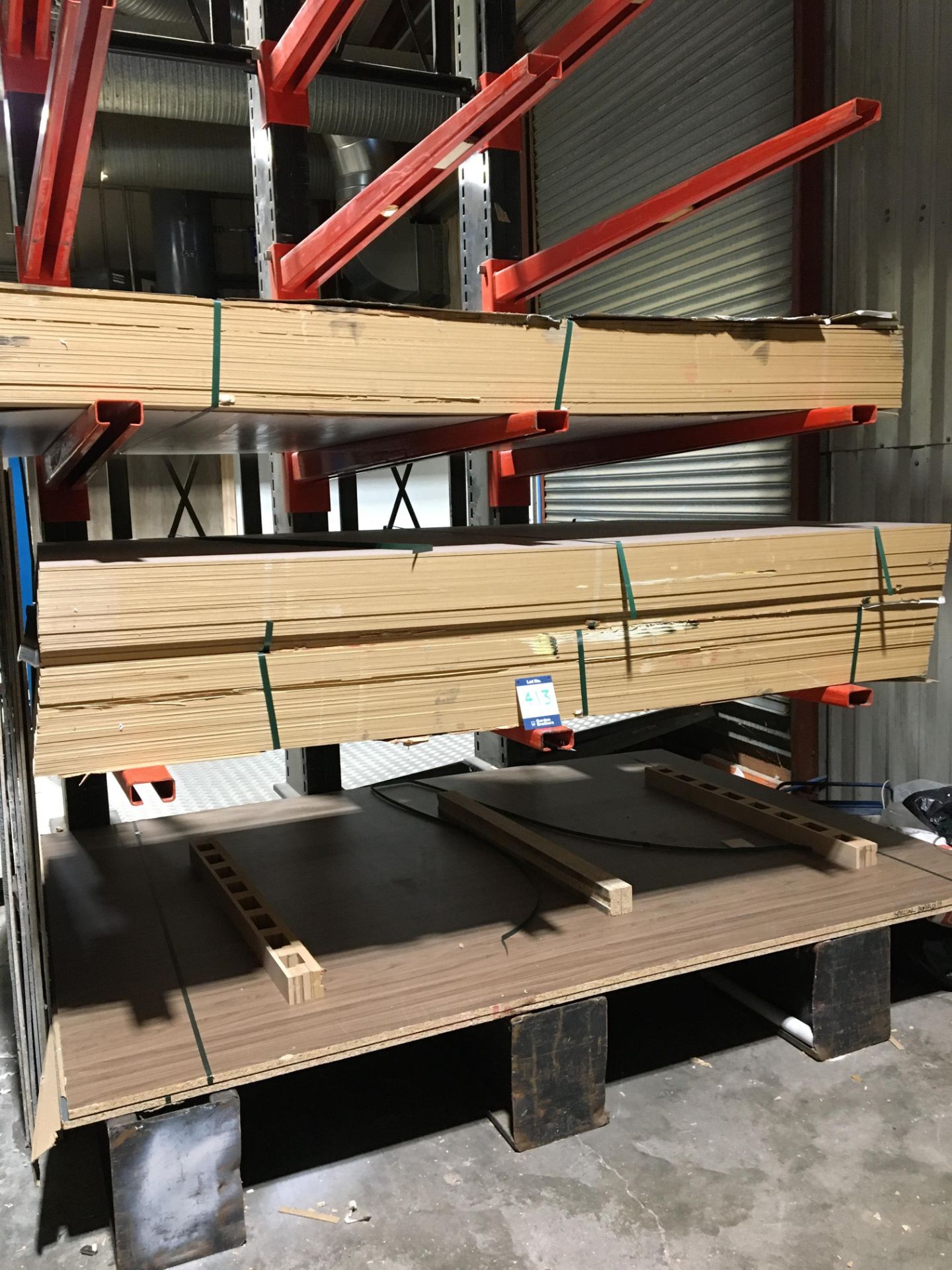 Quantity of sheet material to include 23x sheets of walnut veneer 9mm x 2,440mm x 1,830mm; 25x
