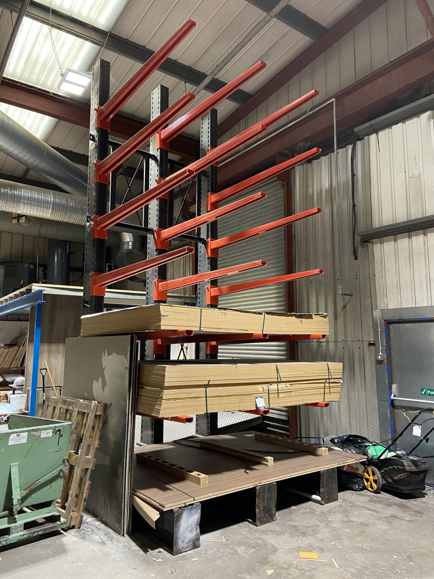 3 x Bays of single-sided heavy duty cantilever racking, W - 2,000mm x D - 1,300mm x H - 6m