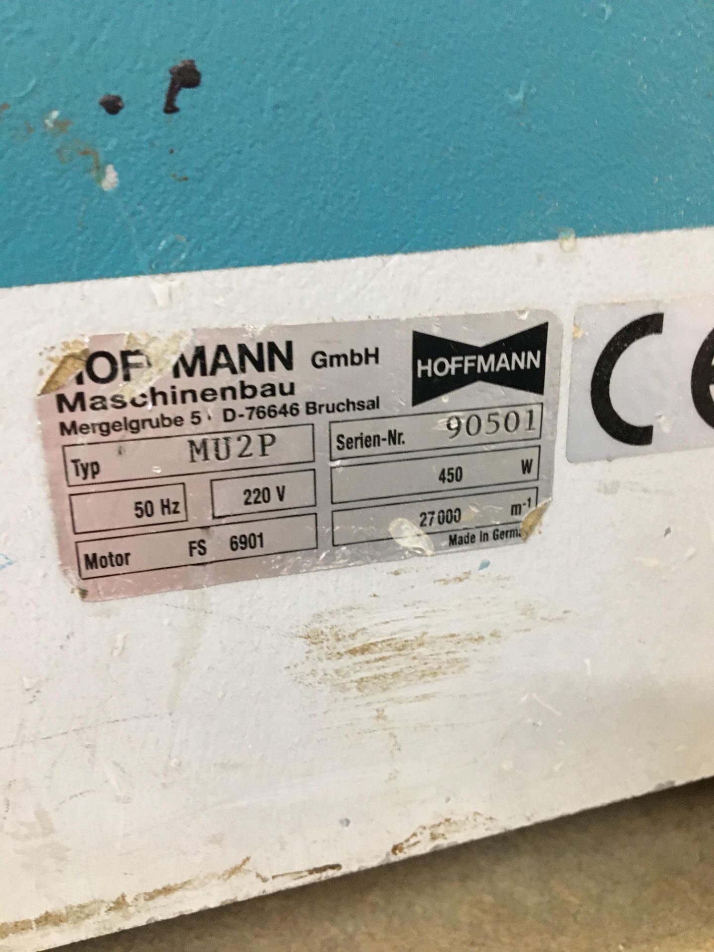 Hoffmann MU2 dovetail machine, working bed 580mm (Location: Two Gates on mezzanine) - Image 4 of 4