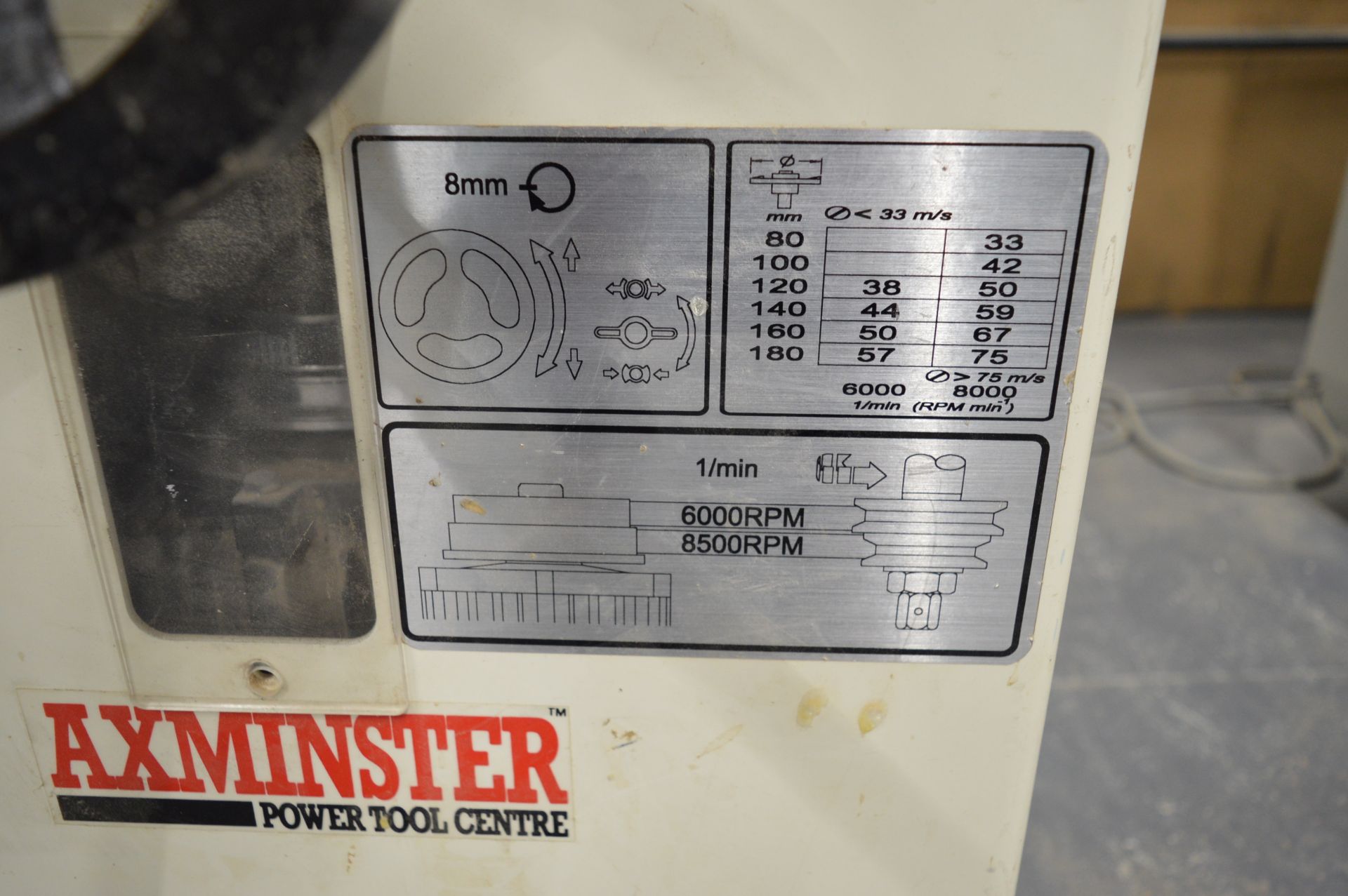 Axminster JWS-34L spindle moulder, Serial No 3011907, 240v (Ref: 280) (Location: Two Gates on - Image 2 of 5