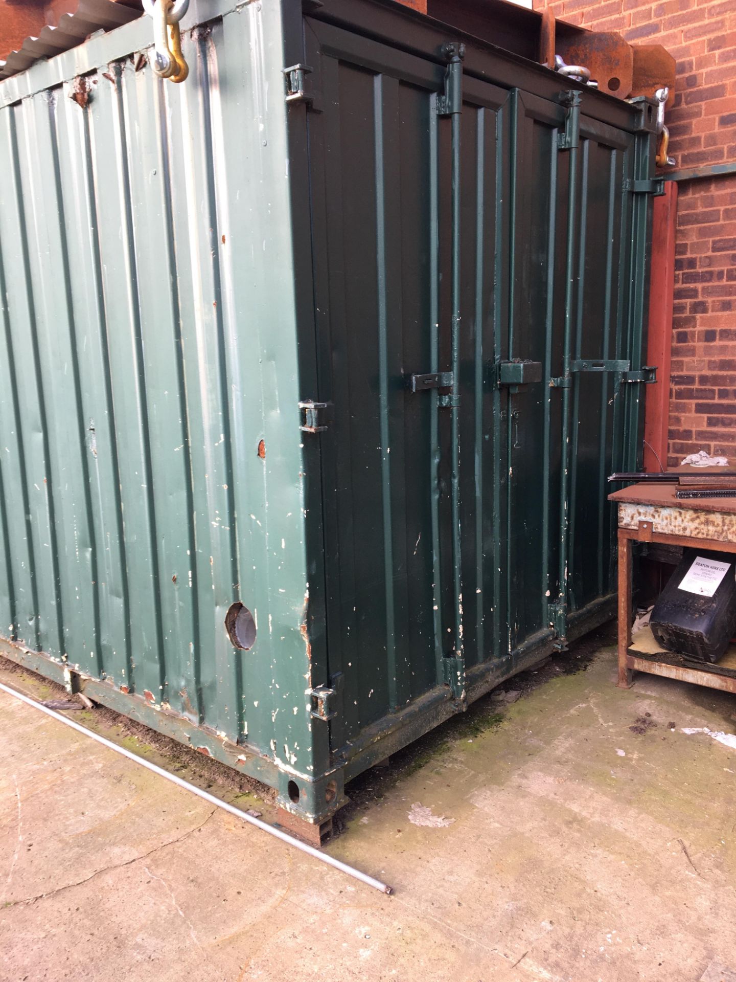 Steel 30' shipping container with pedestrian side door, electrics and extraction including - Image 2 of 21