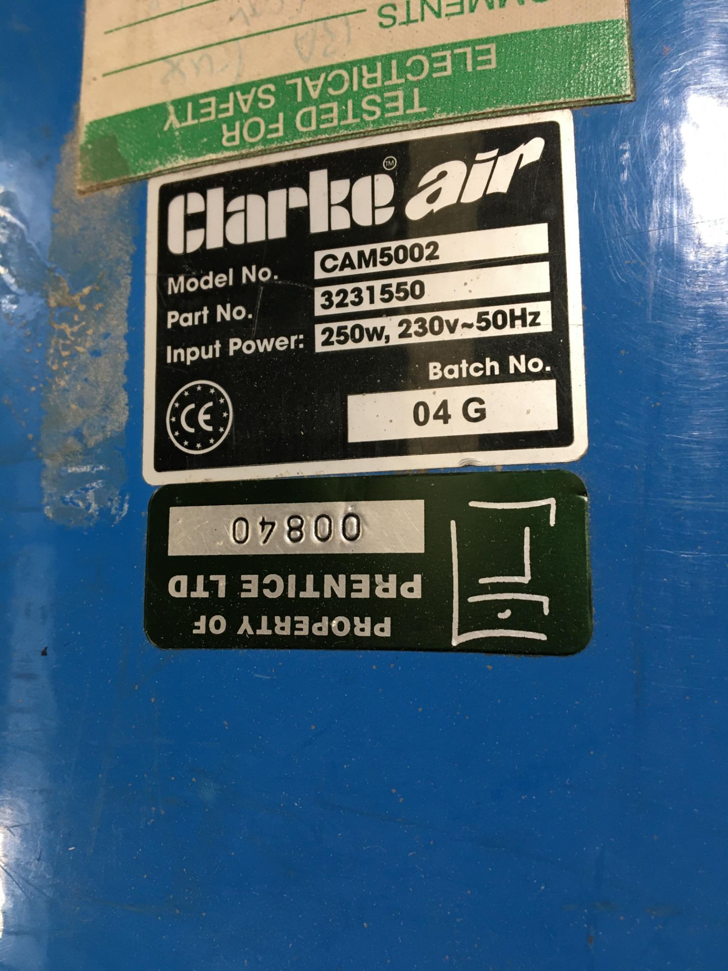 Clarke Air CAM5002 mobile 3 speed industrial fan (Wheels missing) (Location: Brent) - Image 2 of 2