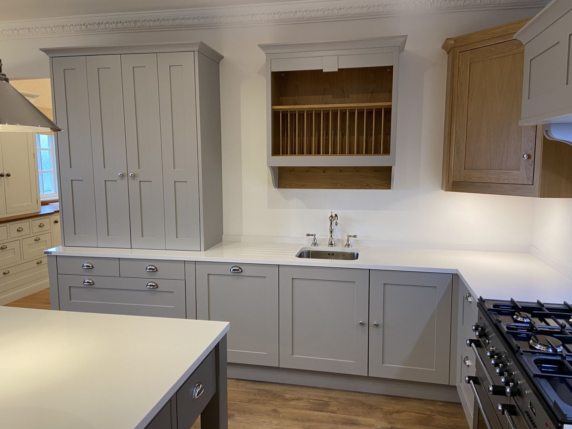 "New England" shaker style solid maple painted ex-display kitchen with soft close drawers and - Image 3 of 13