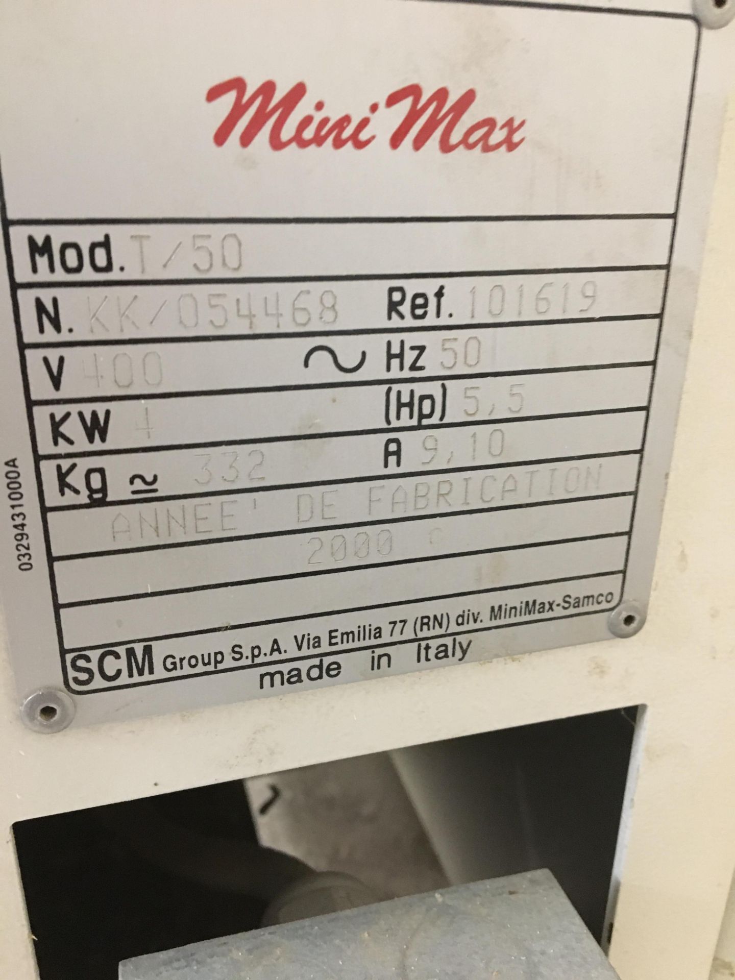 SCM, Minimax, Type. T50 spindle moulder, Serial No. KK/054468 (2000) (Location: Two Gates) - Image 4 of 4