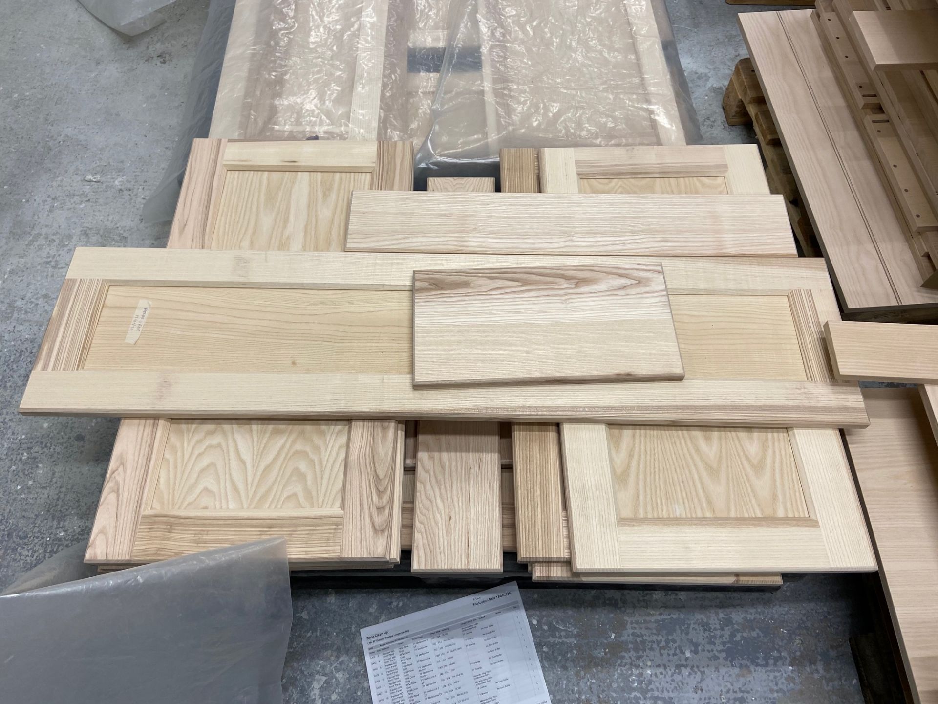 8 x pallets of assorted part worked doors including; MDF, veneered and solid ash wood (Location: Two - Image 5 of 9