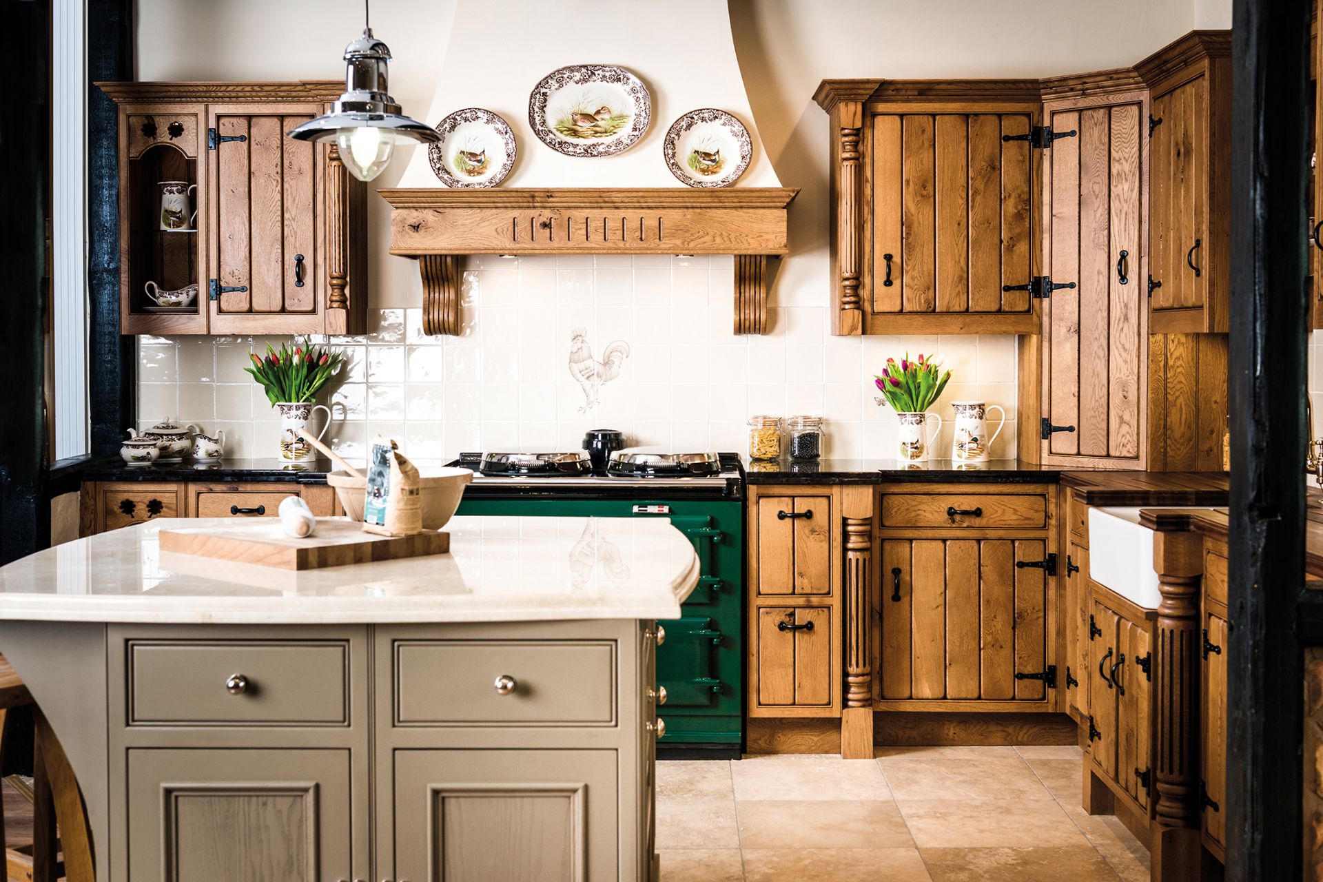 "Waterford" English country cottage style solid oak handmade ex-display kitchen with soft close