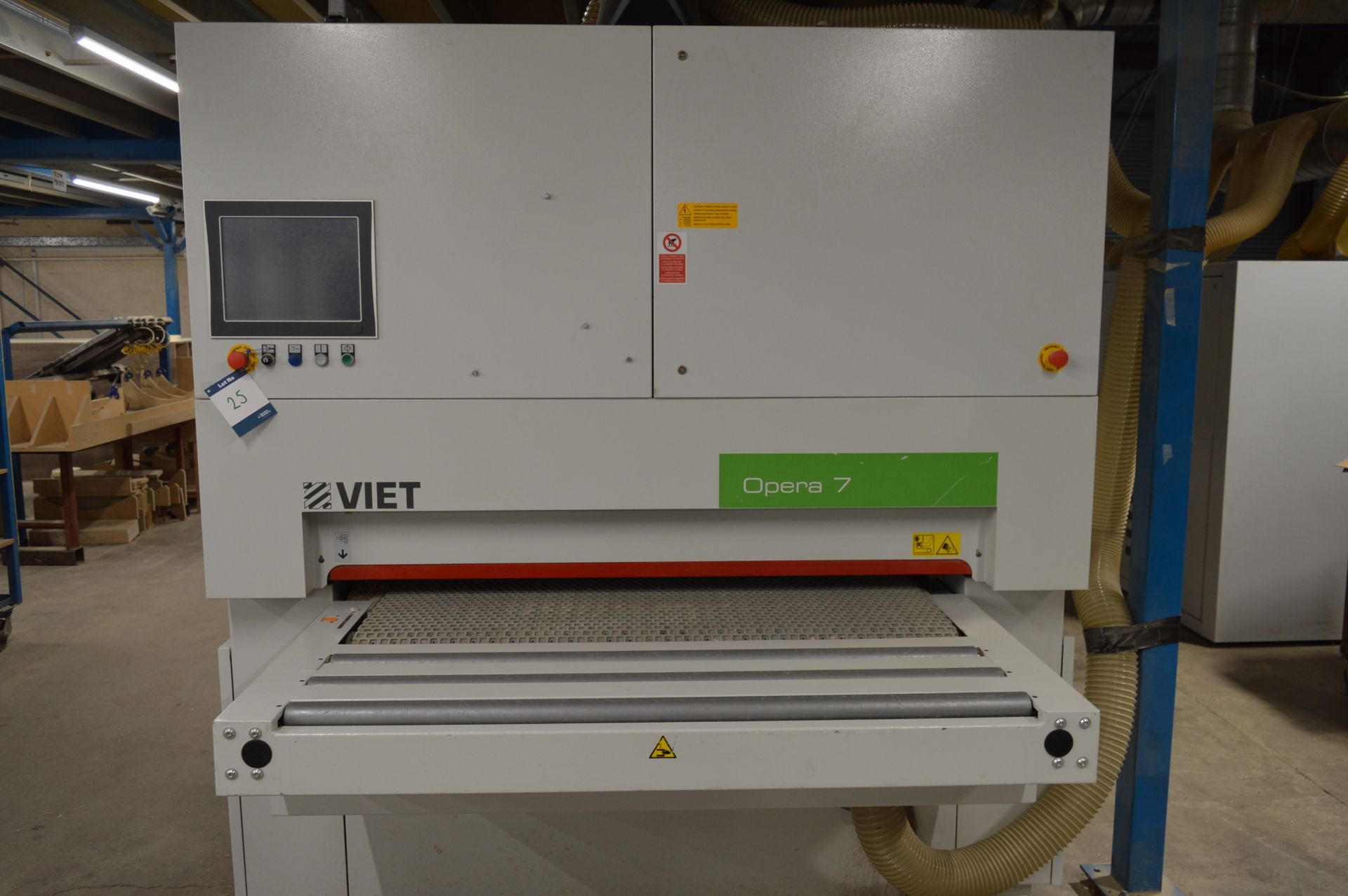 Biesse Viet, Opera 7-6.3 HRRRRR through feed wide belt sanding and planing machine, Serial No.