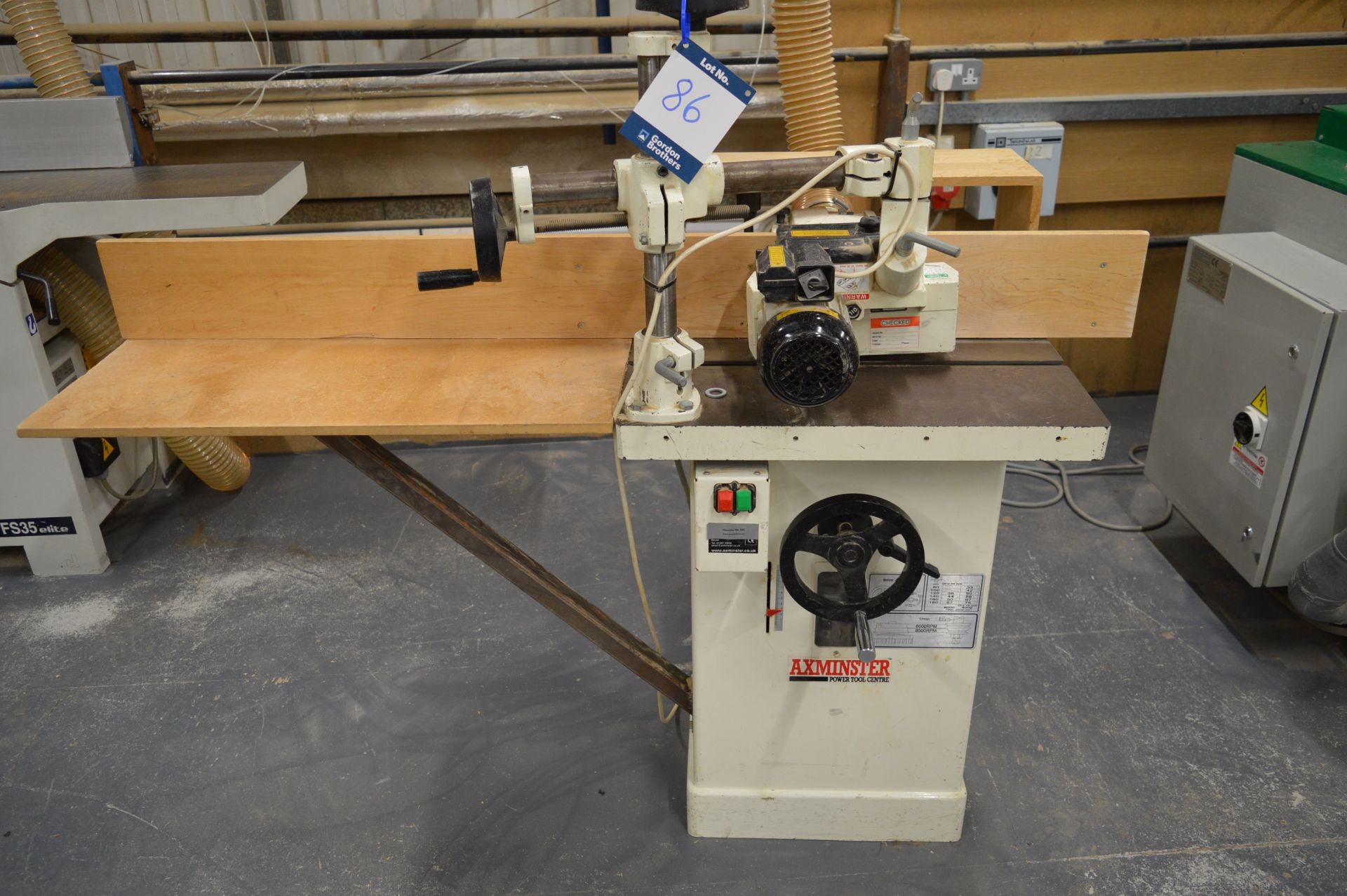 Axminster JWS-34L spindle moulder, Serial No 3011907, 240v (Ref: 280) (Location: Two Gates on