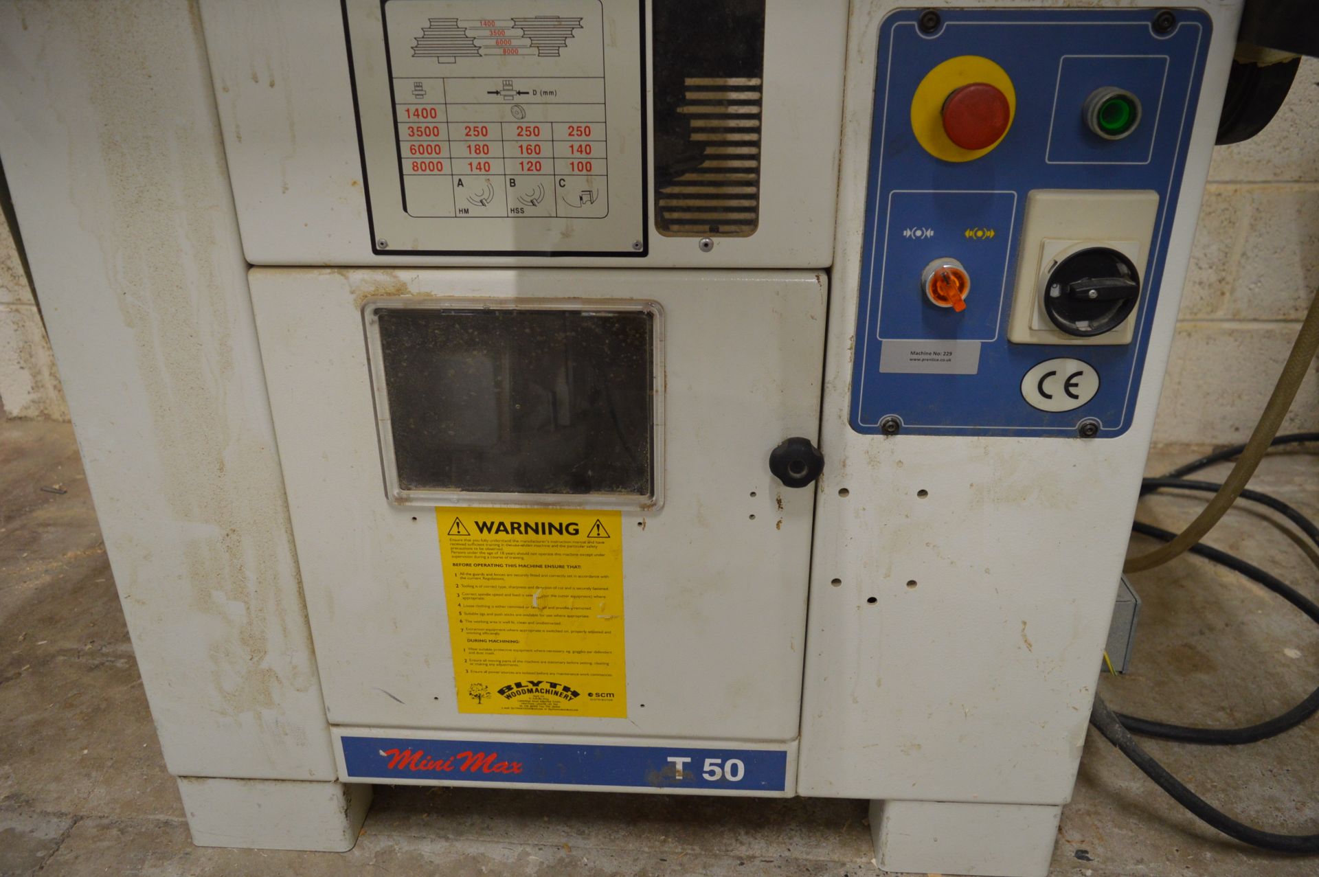 SCM, Minimax, Type. T50 spindle moulder, Serial No. KK/054468 (2000) (Location: Two Gates) - Image 2 of 4