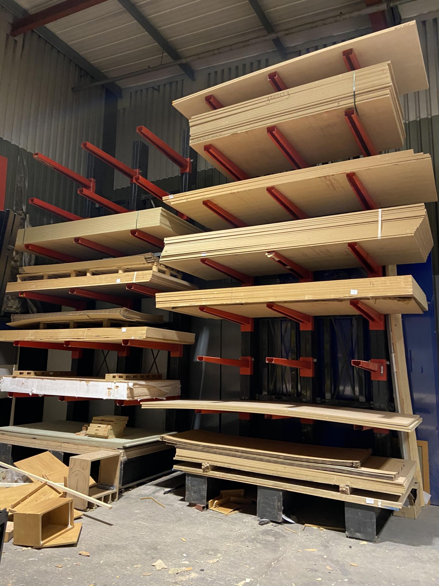 3 x Bays of single-sided heavy duty cantilever racking, W - 2,000mm x D - 1,300mm x H - 6m - Image 2 of 3