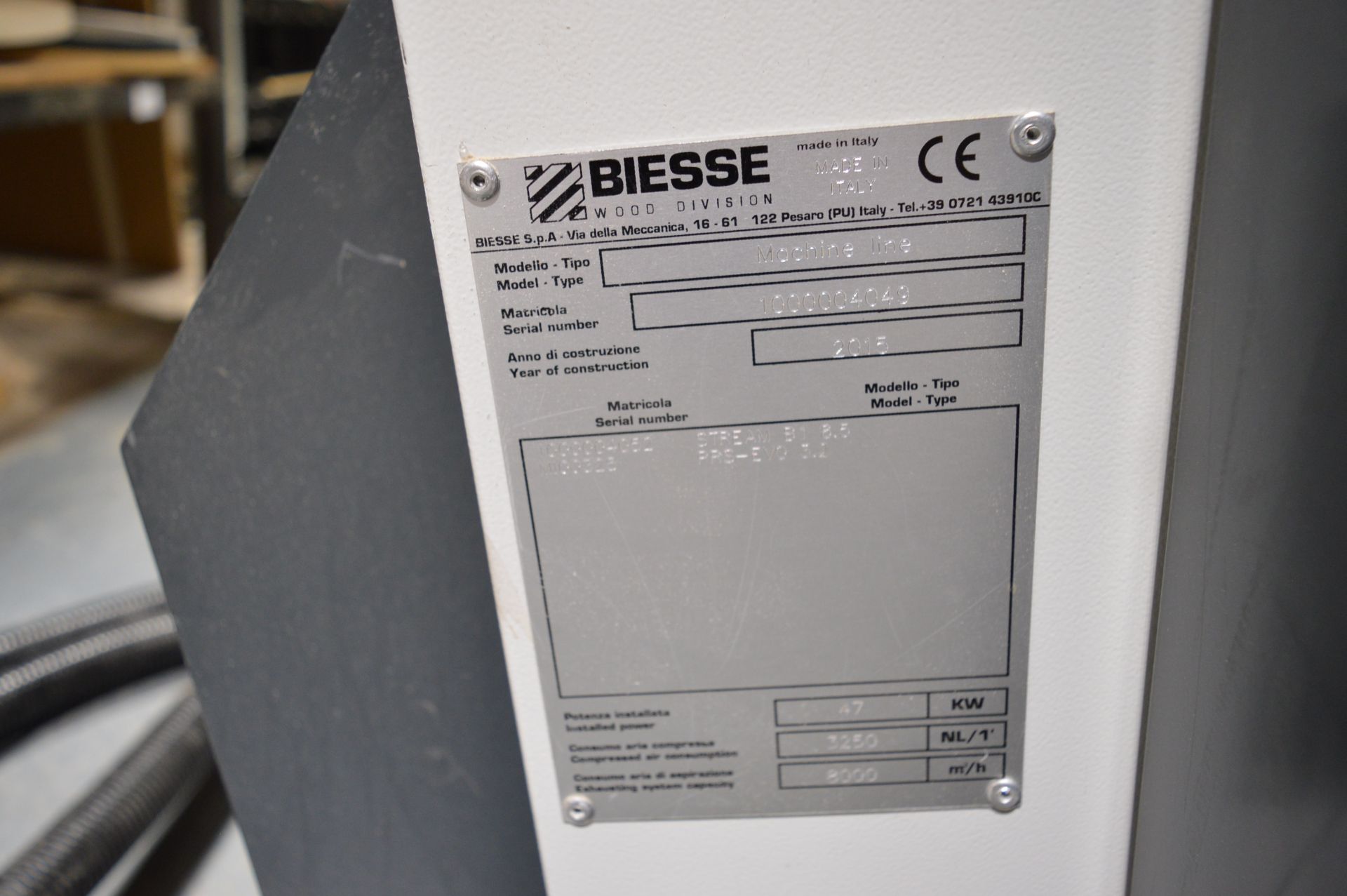 Biesse CNC edge banding machine line, Serial No. 1000004049 (2015) comprising Biesse Stream B1 8.5 - Image 18 of 31