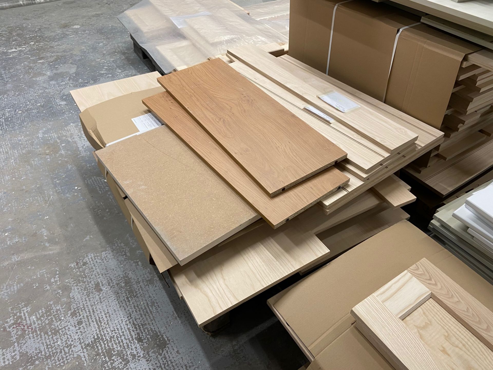 8 x pallets of assorted part worked doors including; MDF, veneered and solid ash wood (Location: Two - Image 3 of 9