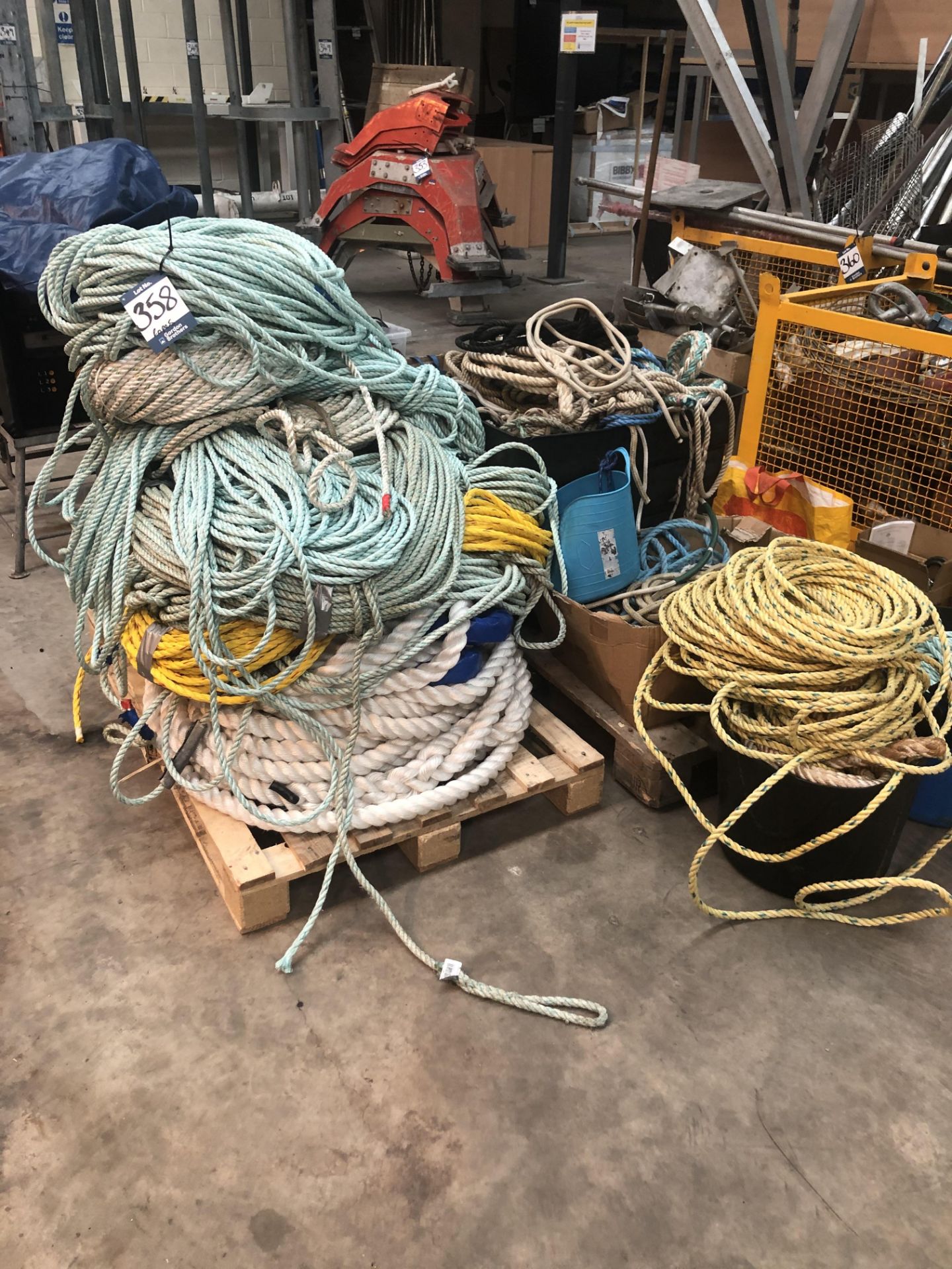 Quantity of nylon rope as lotted