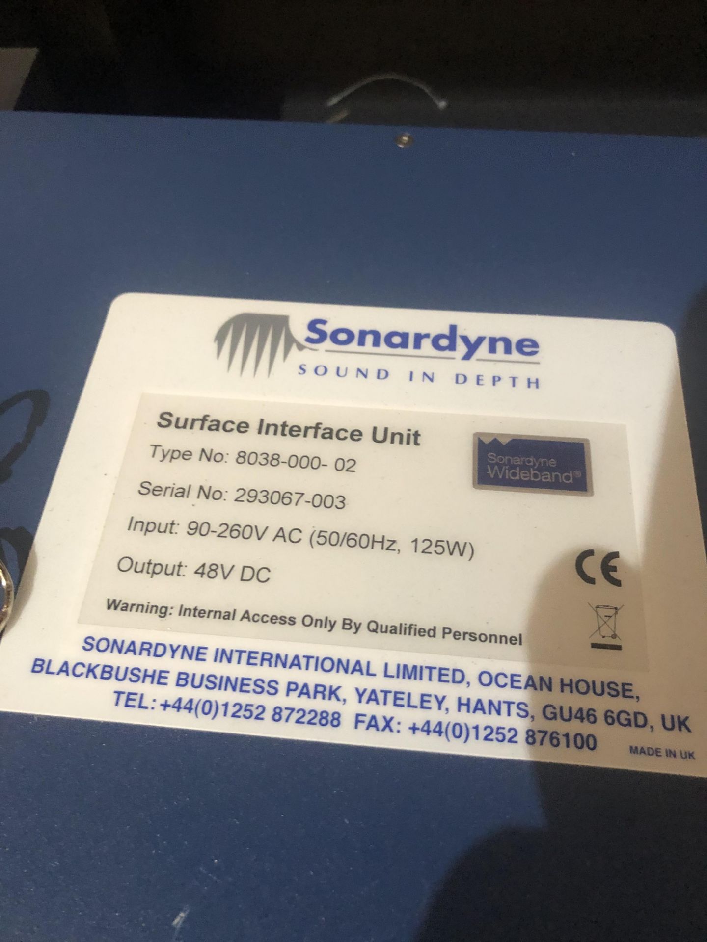 Sonardyne, USBL Scout with HF USBL transceiver, Model 8024-000-04, Serial No. 292930-003; Surface - Image 2 of 2
